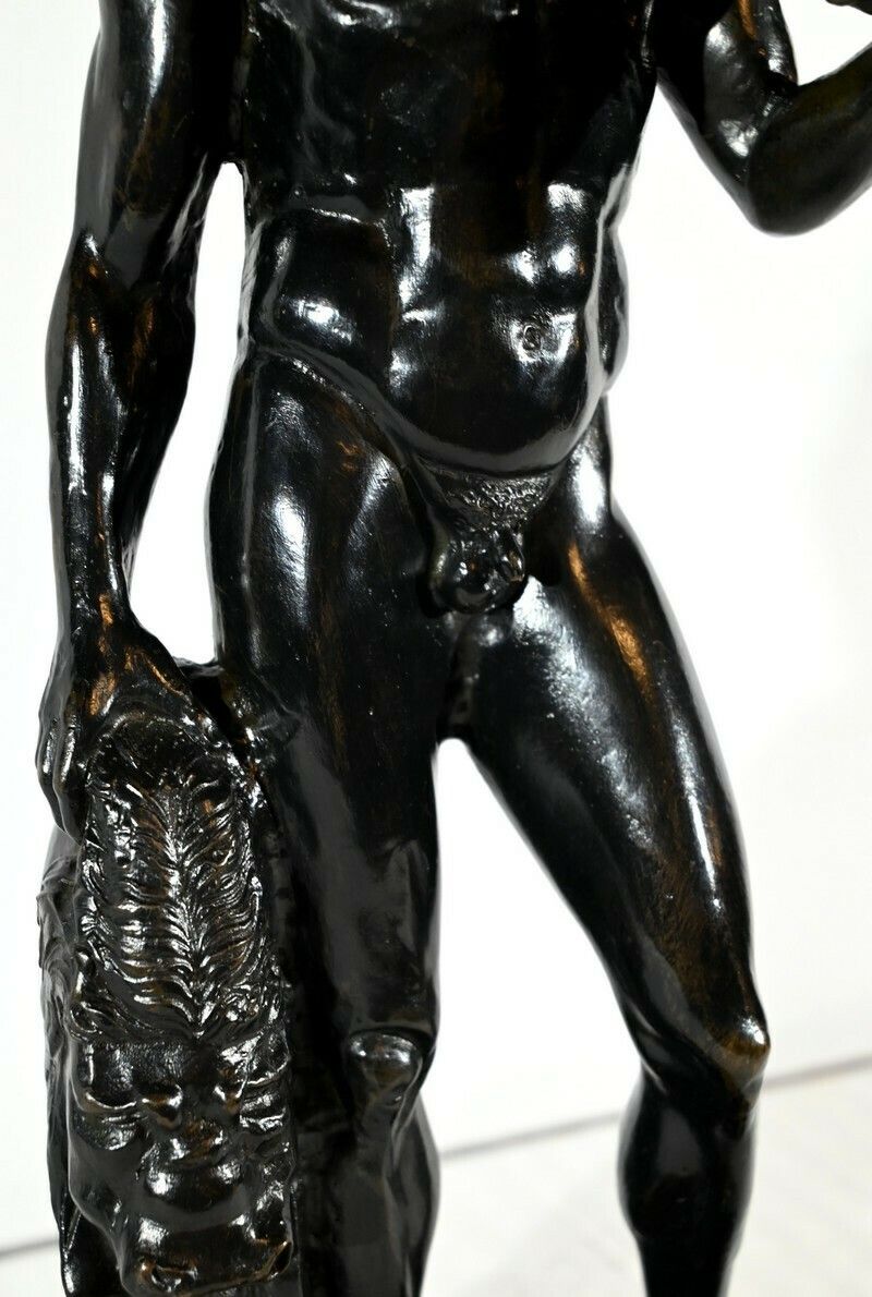 photo vinterior Bronze “Hercules And The Lion Of Nemea”, Signed Gregroi – 19th Century