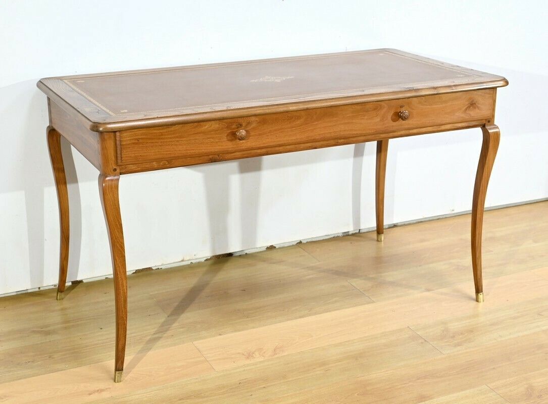 Ash And Acacia Desk Table, Louis XV – 18th Century photo furniture