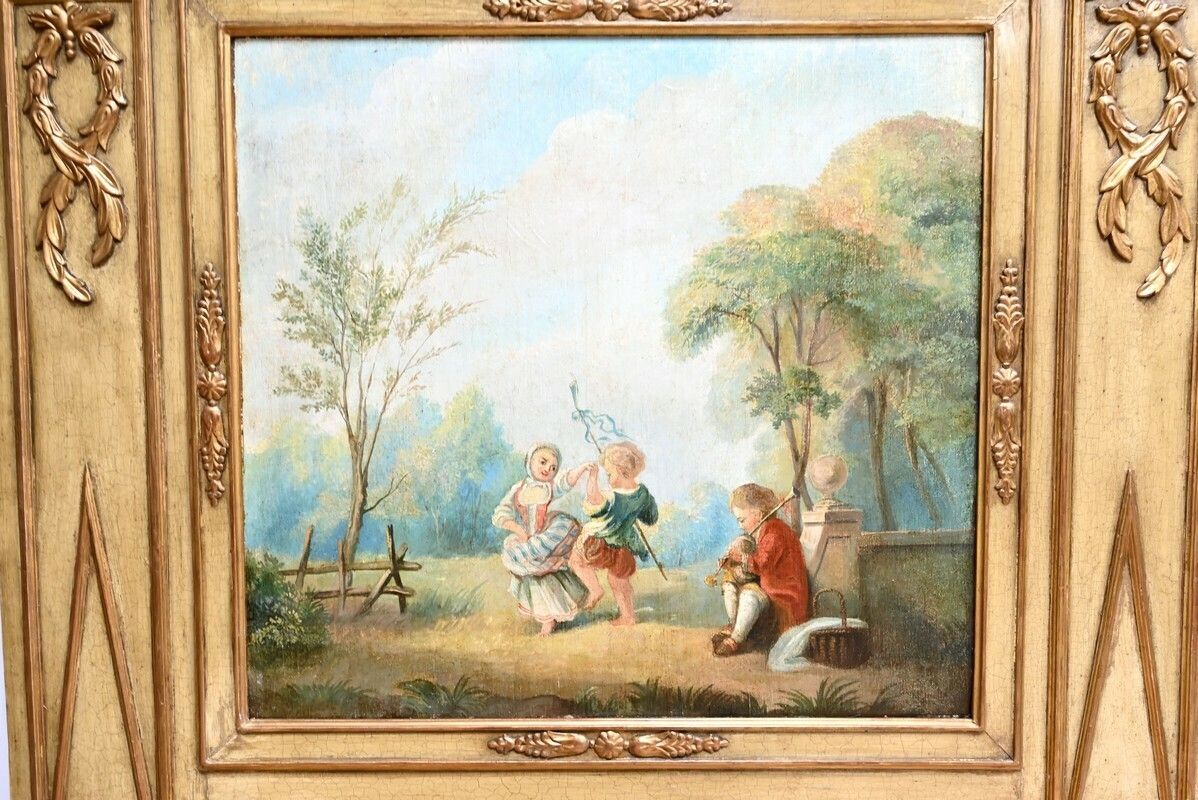 Important Trumeau In Golden Wood, Louis XVI Period – Late 18th Century photo 2940.4838713
