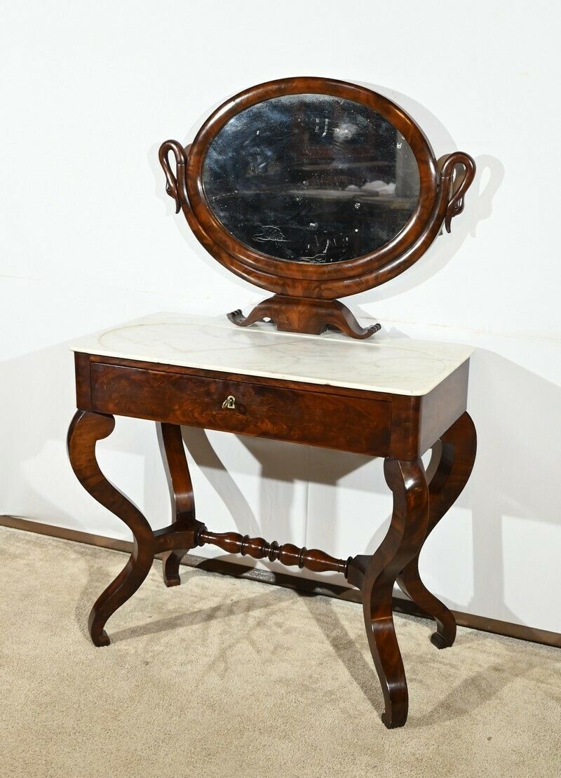 Burl Mahogany Dressing Table, Restoration Period – Early 19th Century photo for sale