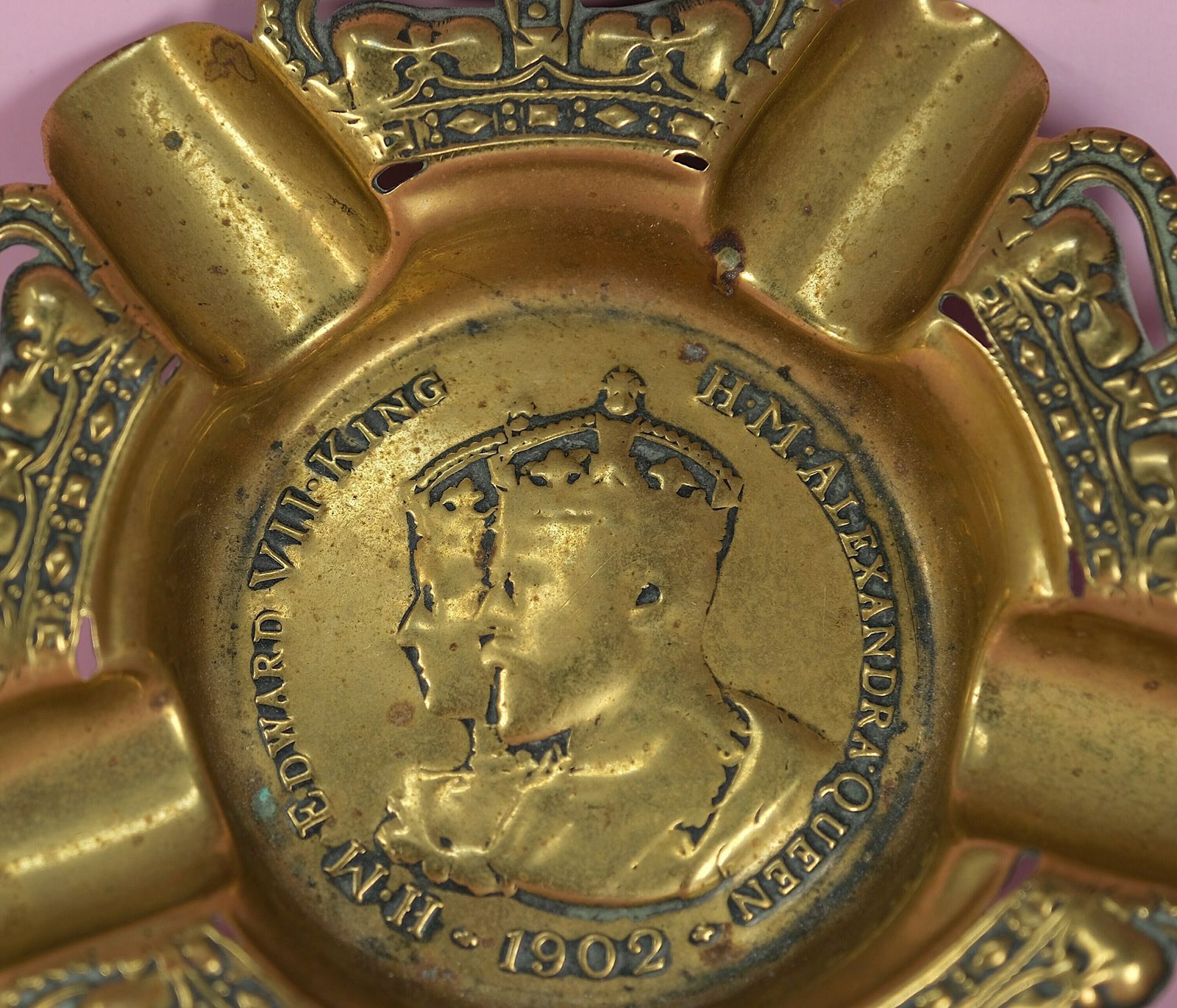 King Edward VII Queen Alexandra Coronation 1902 — Royal Doulton Beaker & Commemorative Brass Ashtray | Rare Antique Royalty Memorabilia photo buy
