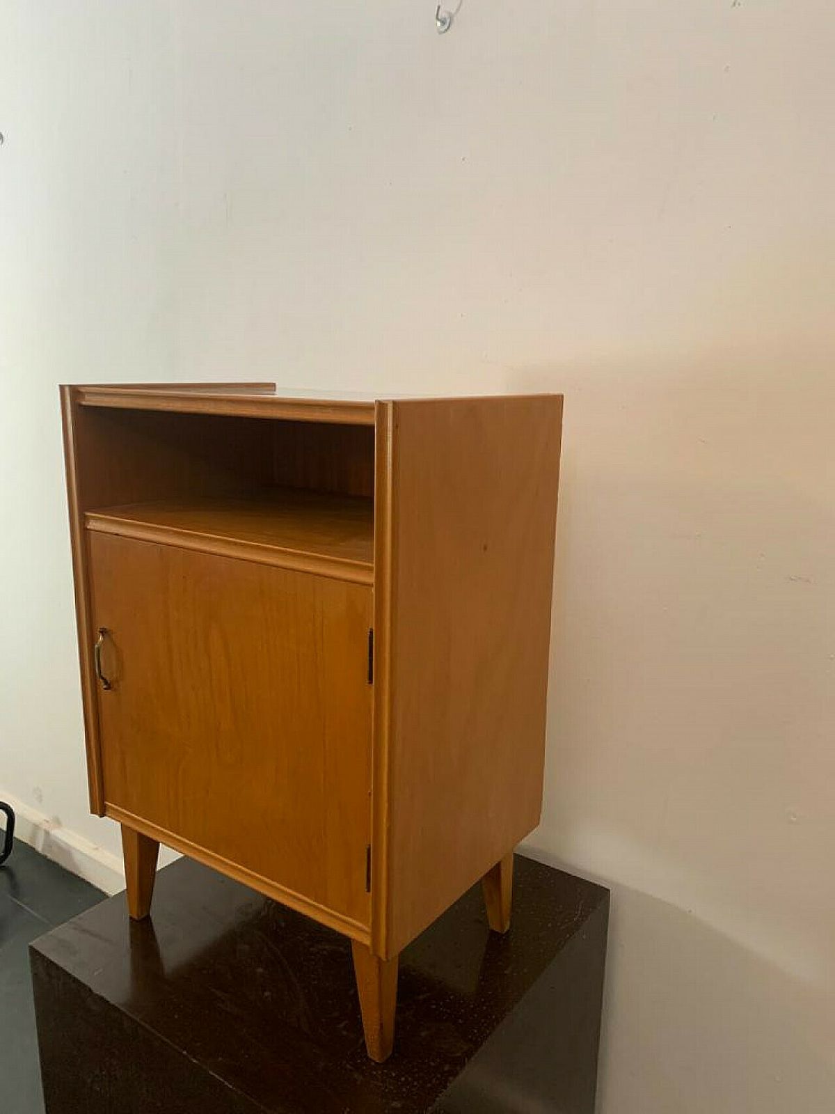 Ash Bedside Table With Pearl Grey Laminate Top, 1950s photo buy