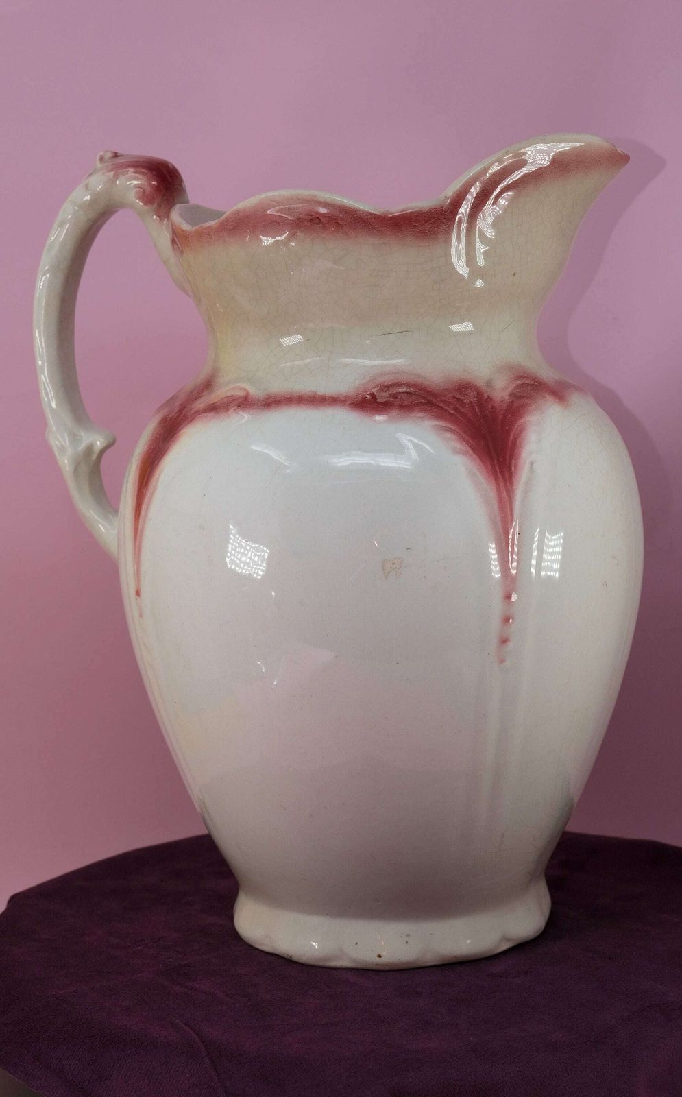 photo for sale Ironstone Jug, Large Wash Jug Vase