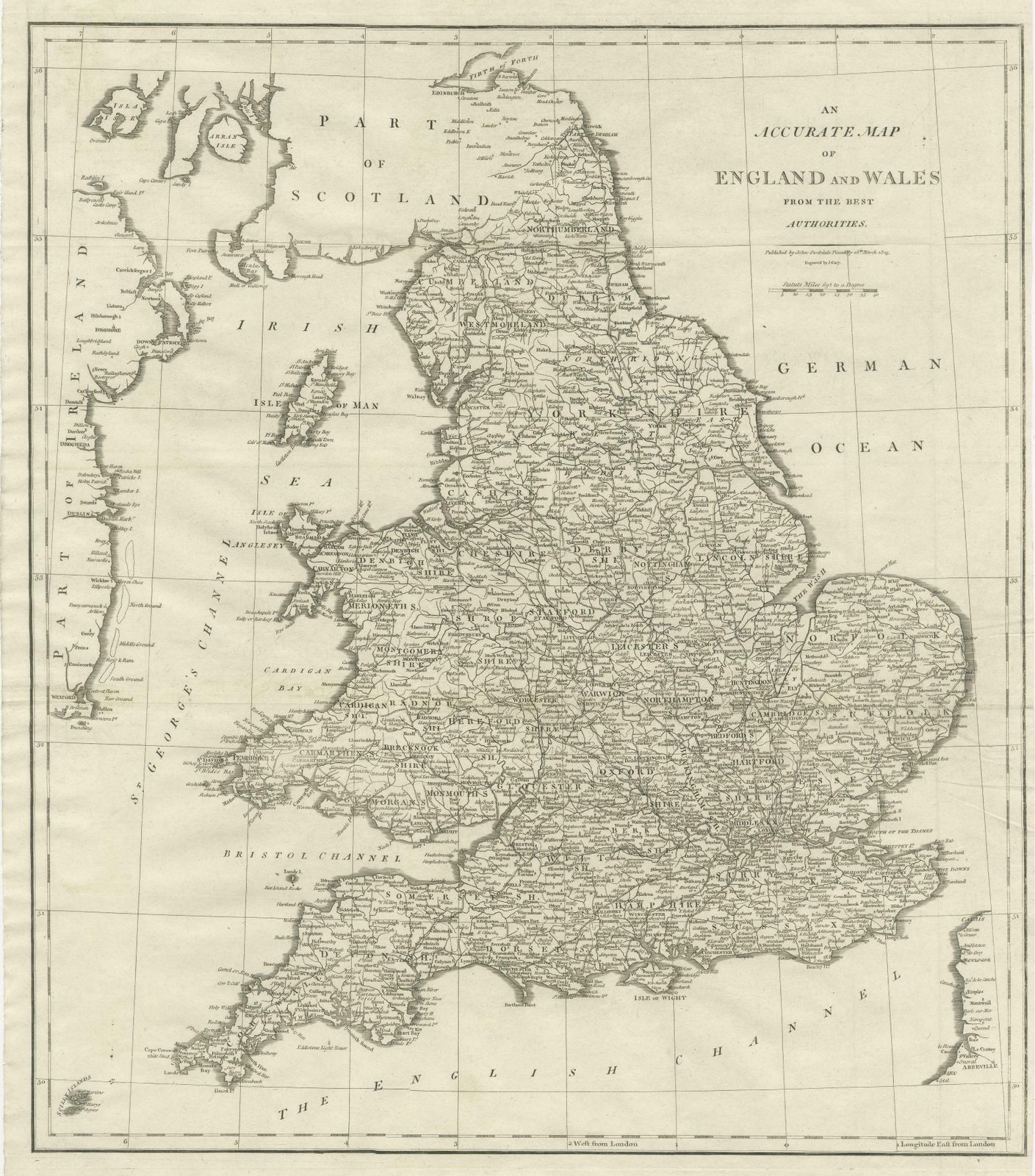 Large Antique Map Of England And Wales photo for sale
