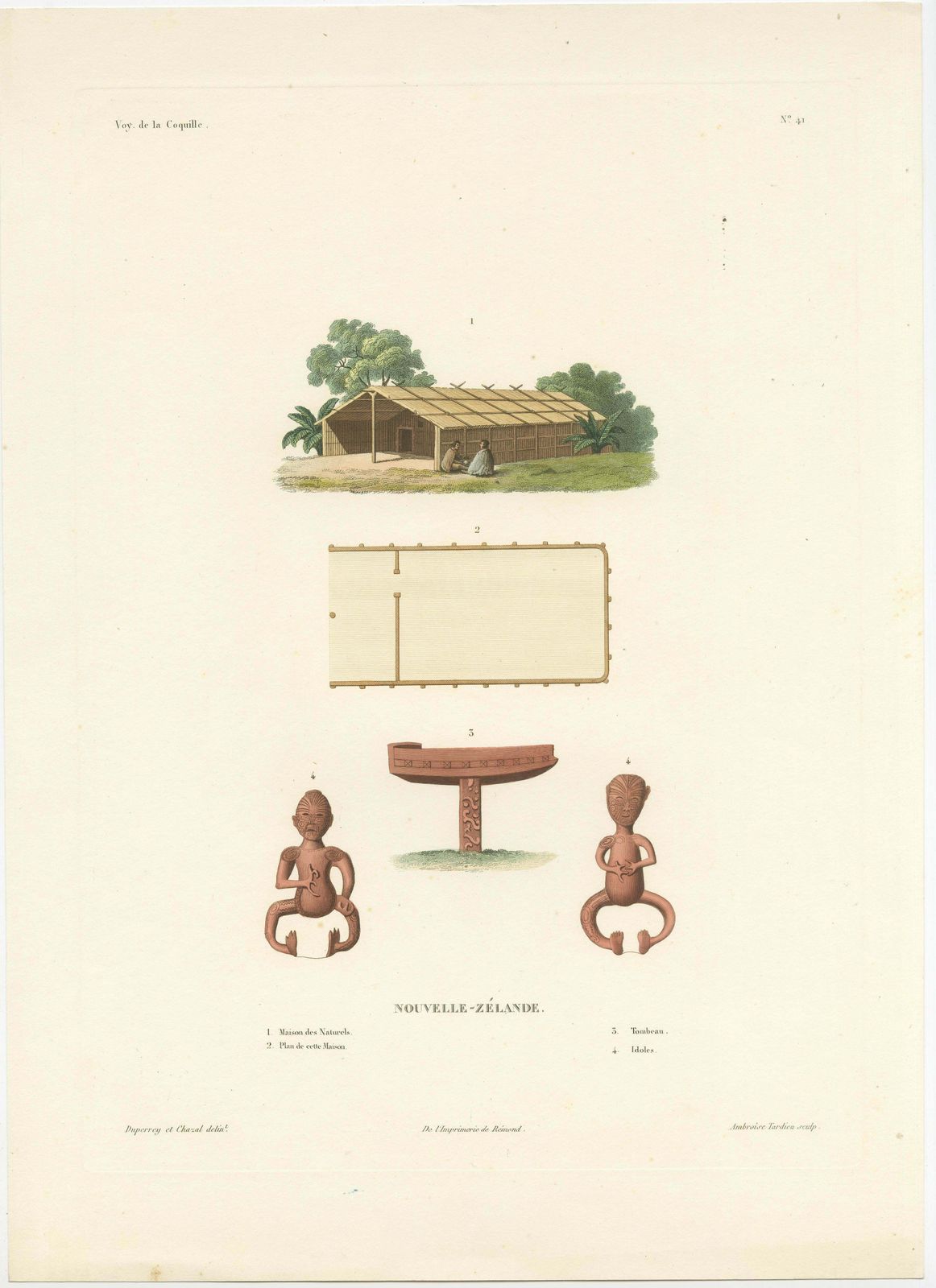 Antique Print Of A Spirit House In New Zealand photo furniture