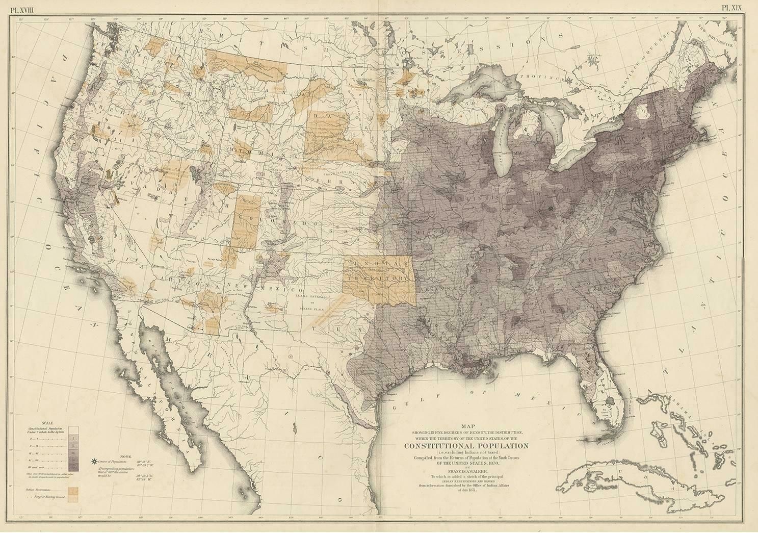 Antique Chart Of The Us Population In 1870, Published In 1874 photo furniture