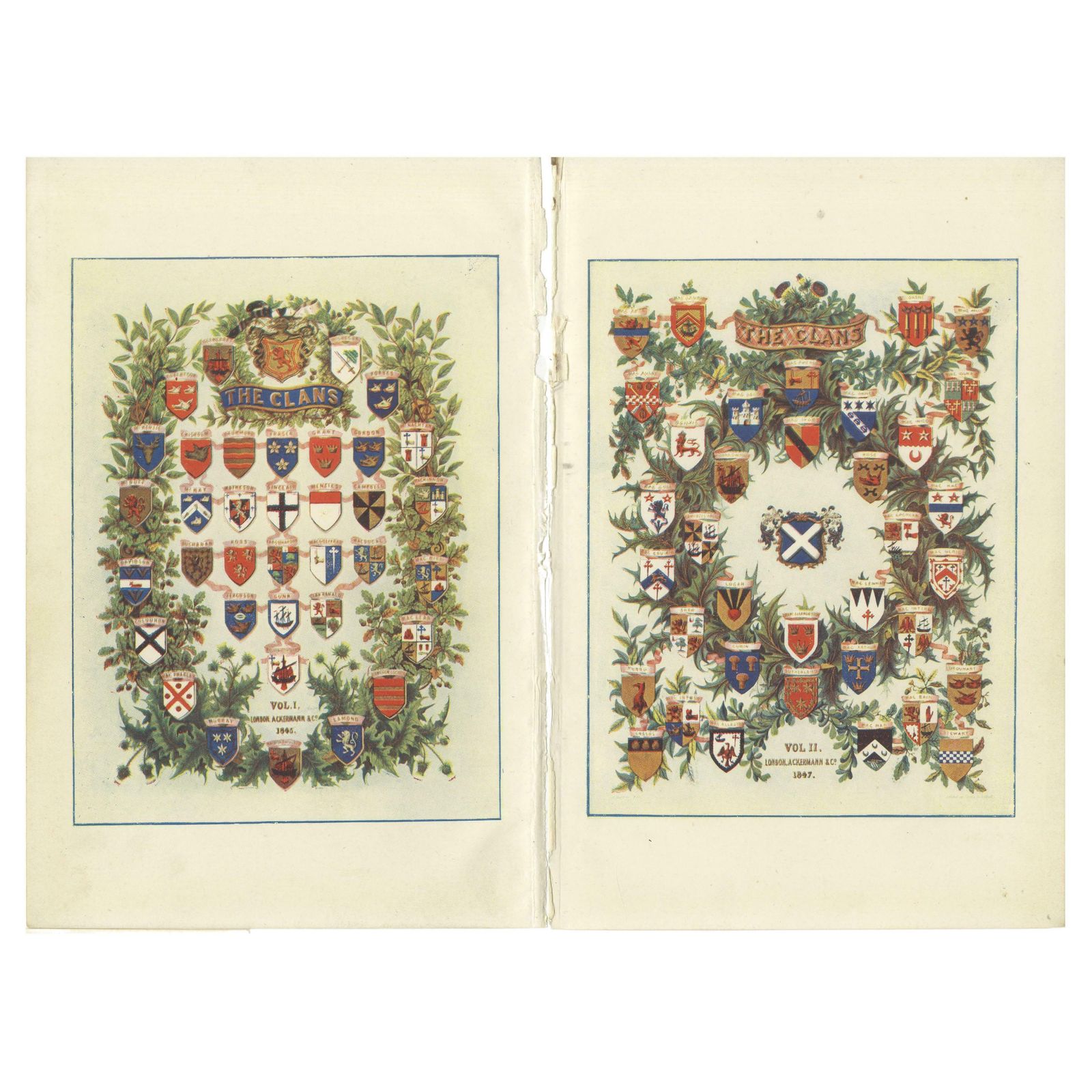Set Of 2 Original Title Pages Of Mcian's Costumes Of The Clans Of Scotland
