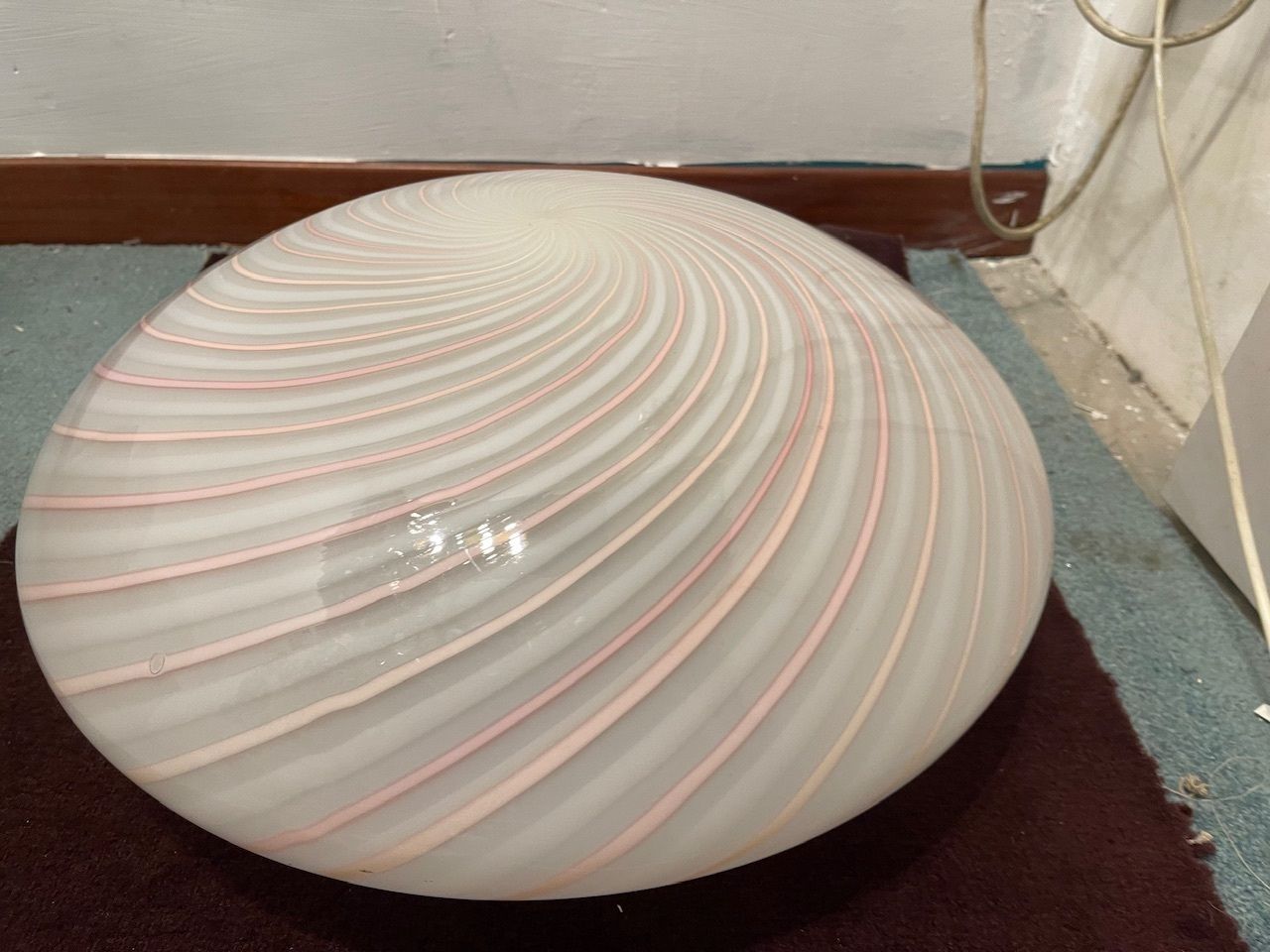 Pink Swirl Murano Glass Flushmount By Venini photo vinterior