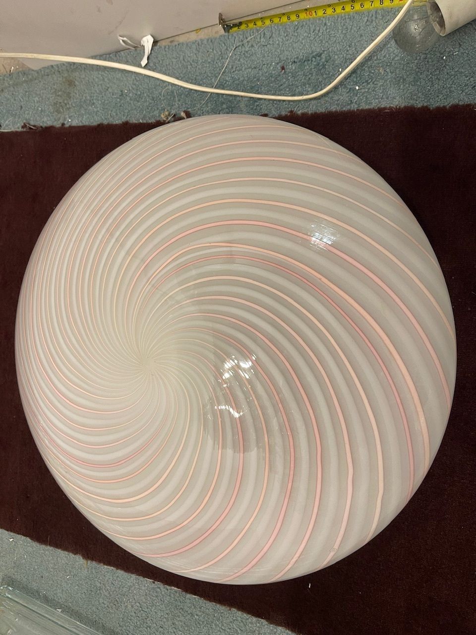 Pink Swirl Murano Glass Flushmount By Venini photo buy