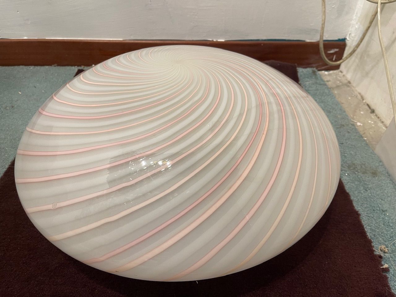 photo for sale Pink Swirl Murano Glass Flushmount By Venini