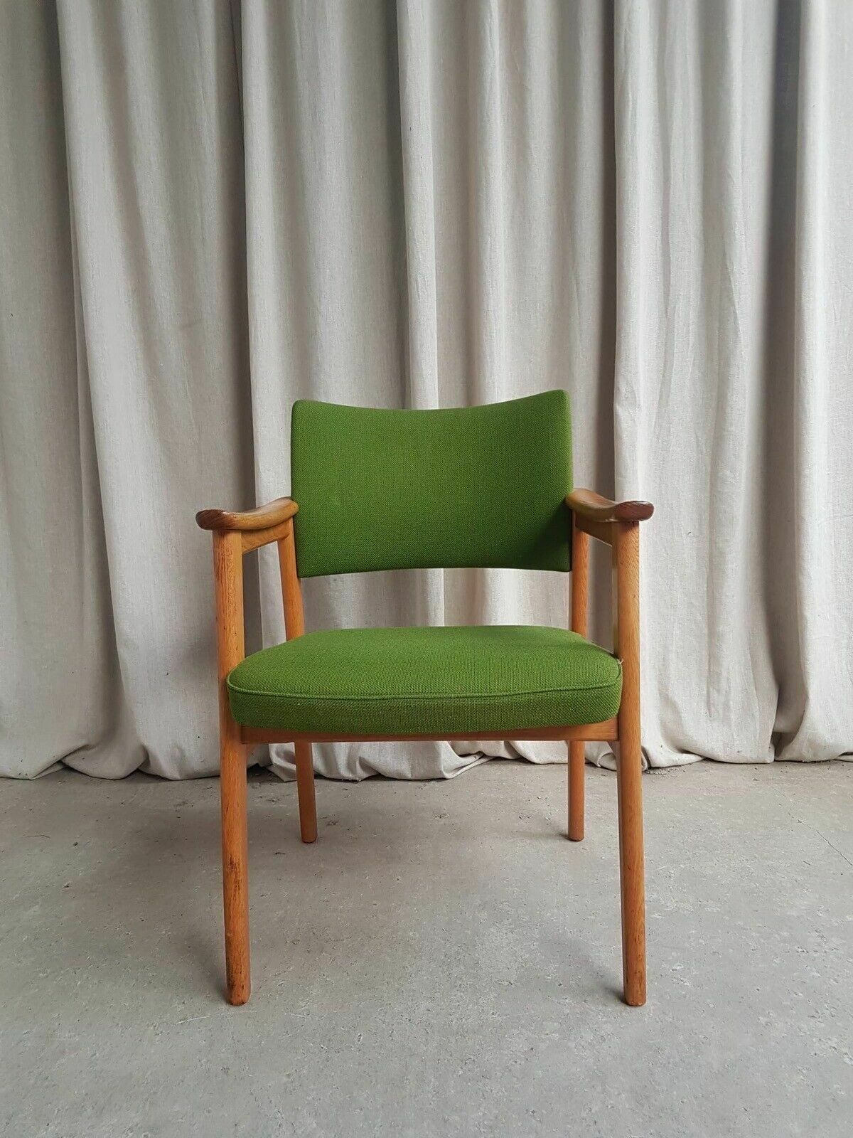 Vtg Mid Century Oak Armchair Side Chair By Erik Kirkegaard For Hong Stole R340 photo furniture