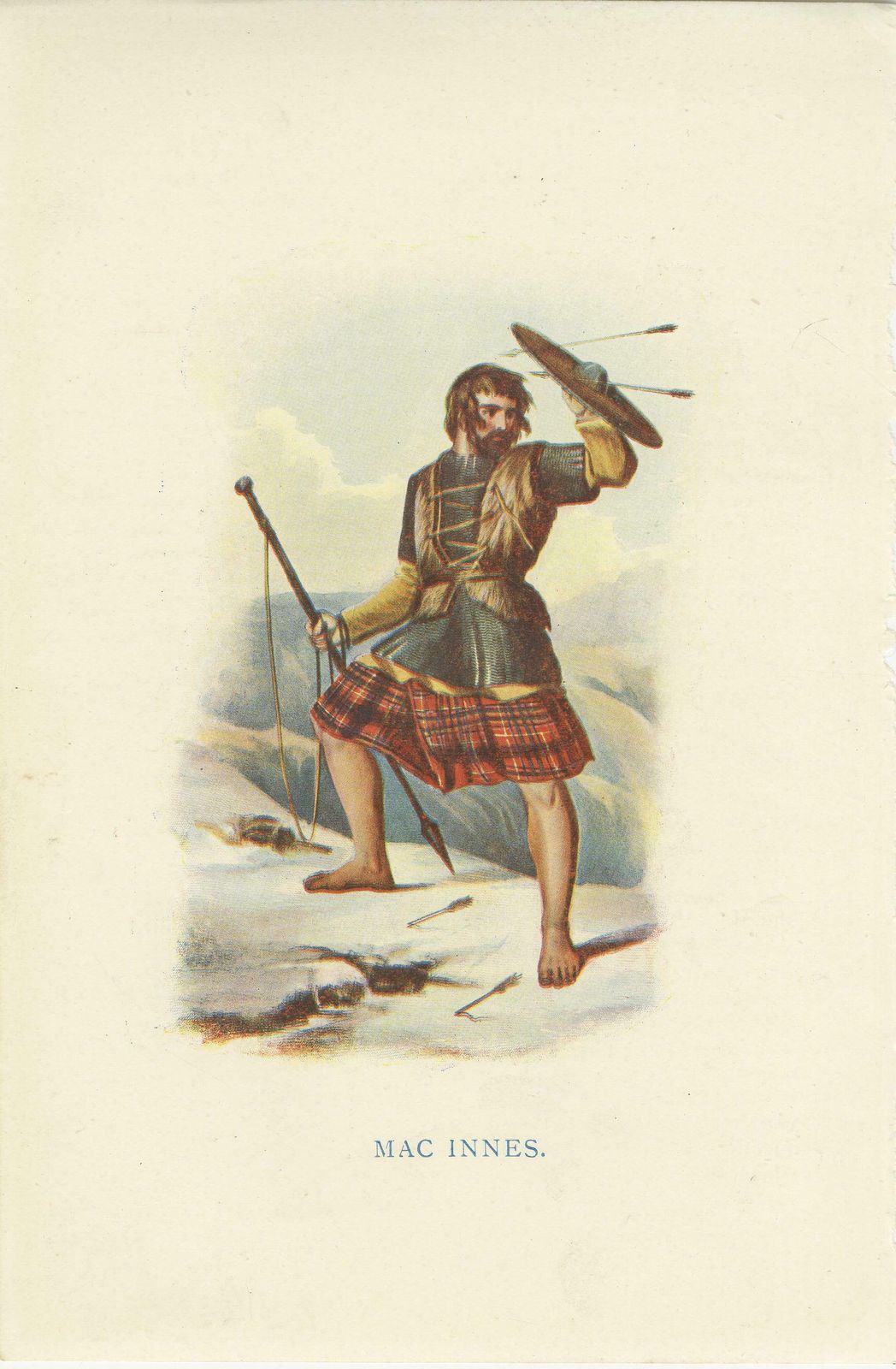 Set Of 4 Original Antique Prints Of Costumes Of The Clans Of Scotland photo Art