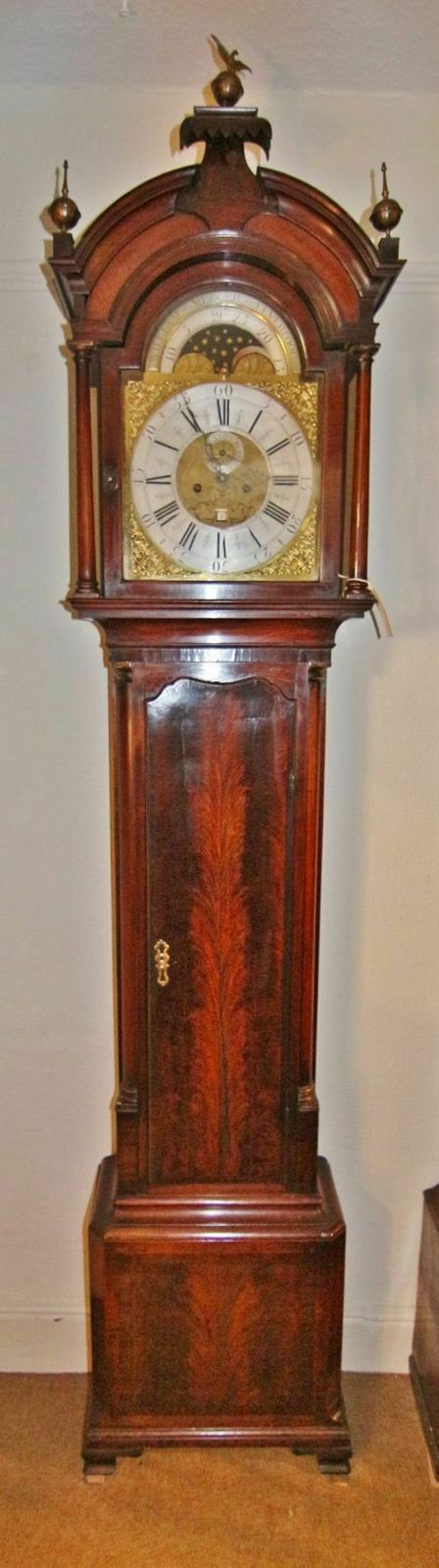 18th Century Liverpool 8 Day Brass Moon Phase Longcase Clock, William Mercer Of Liverpool photo vintage