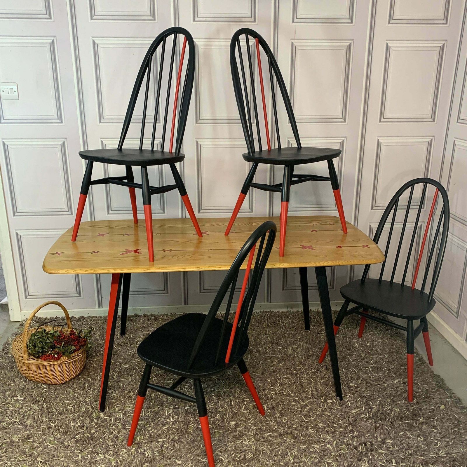 Ercol Dining Table And Chairs Black And Red Resin Table Design Kisses Commission Order photo furniture
