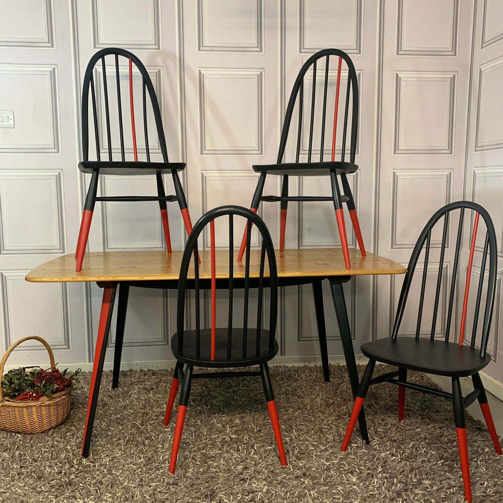 photo furniture Ercol Dining Table And Chairs Black And Red Resin Table Design Kisses Commission Order