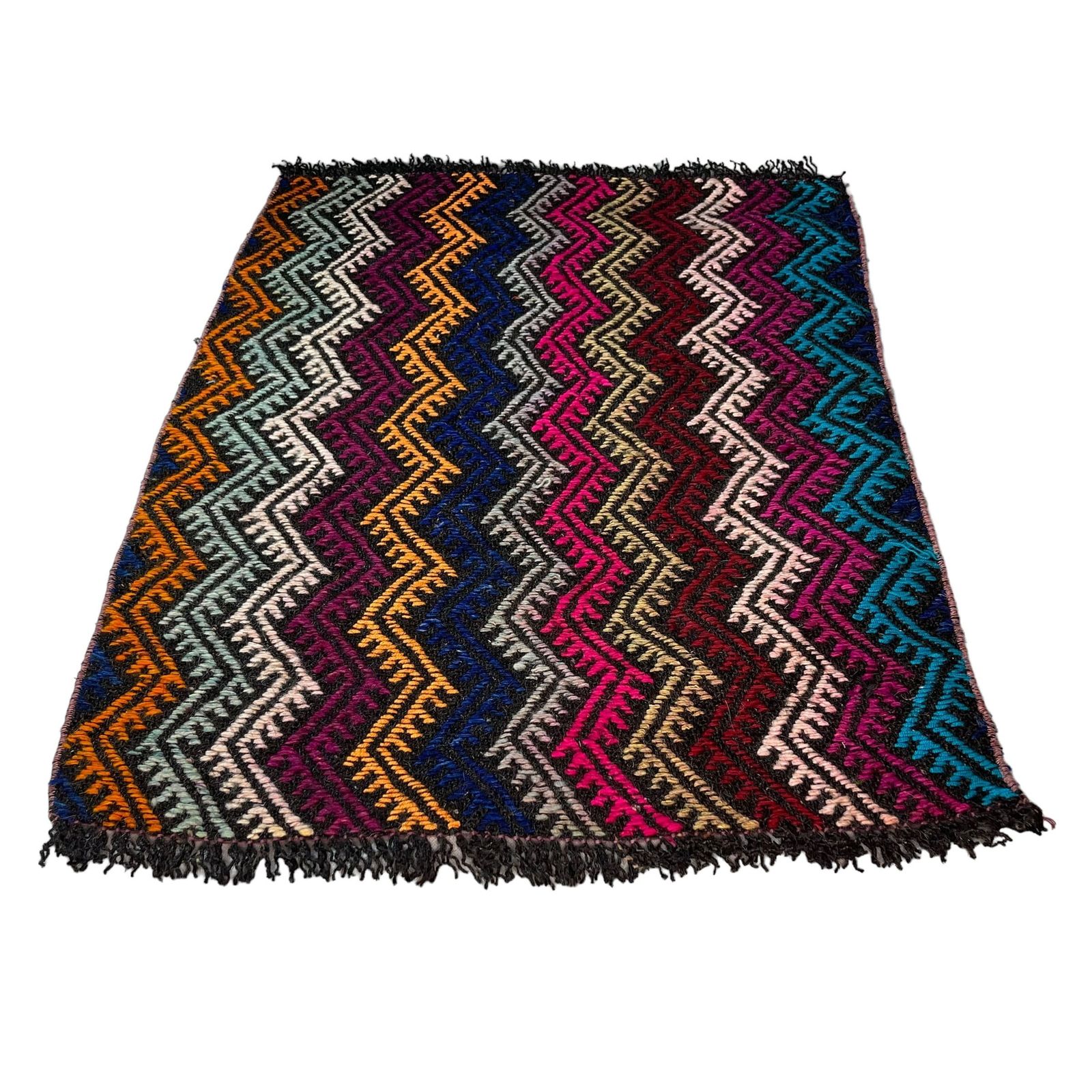 Turkish Mini Kilim Rug ,Vintage Anatolian Turkish Kelim 92 X 72 Cm