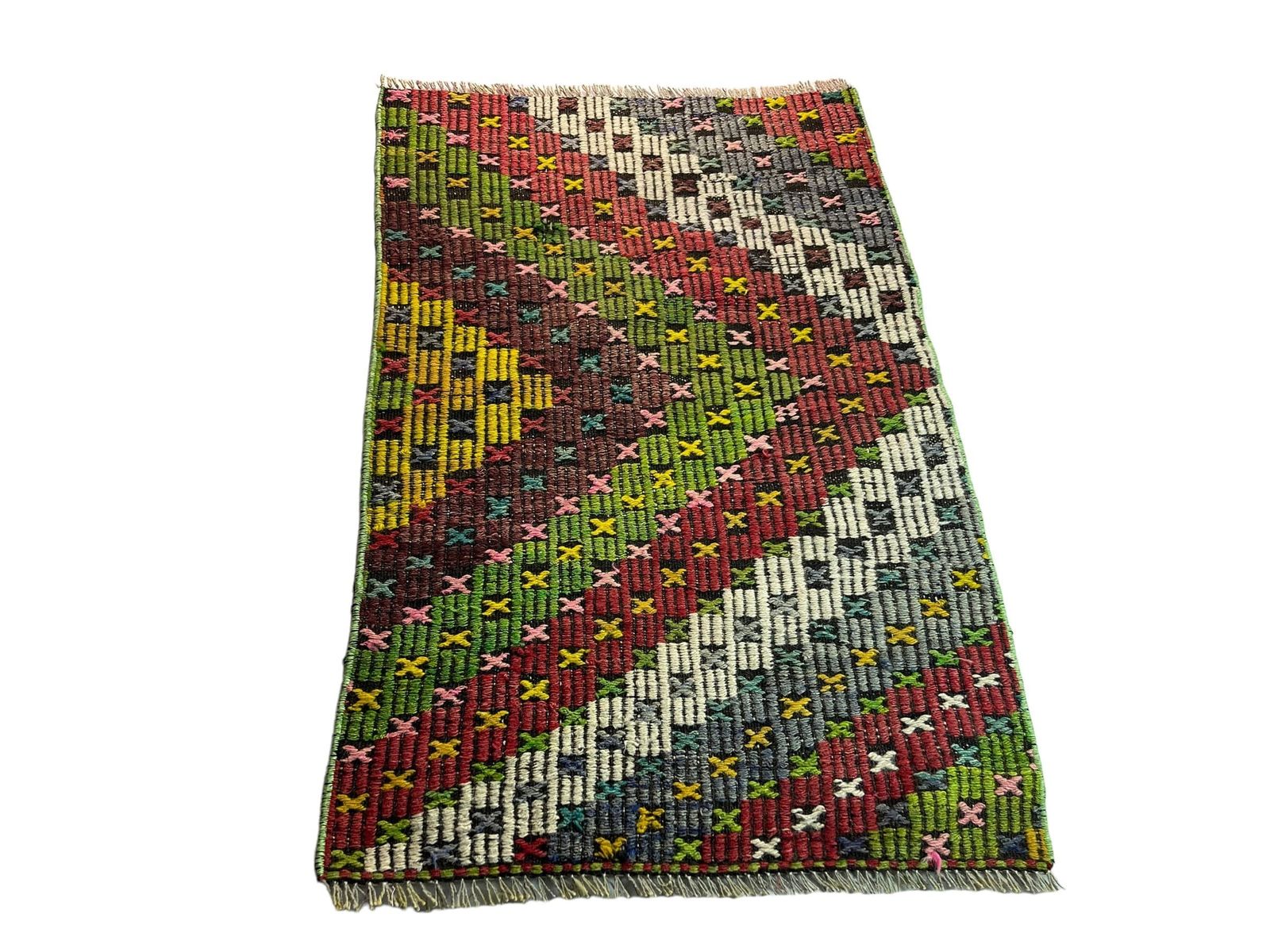 Turkish Mini Kilim Rug ,Vintage Anatolian Turkish Kelim 97 X 65 Cm photo 225.0