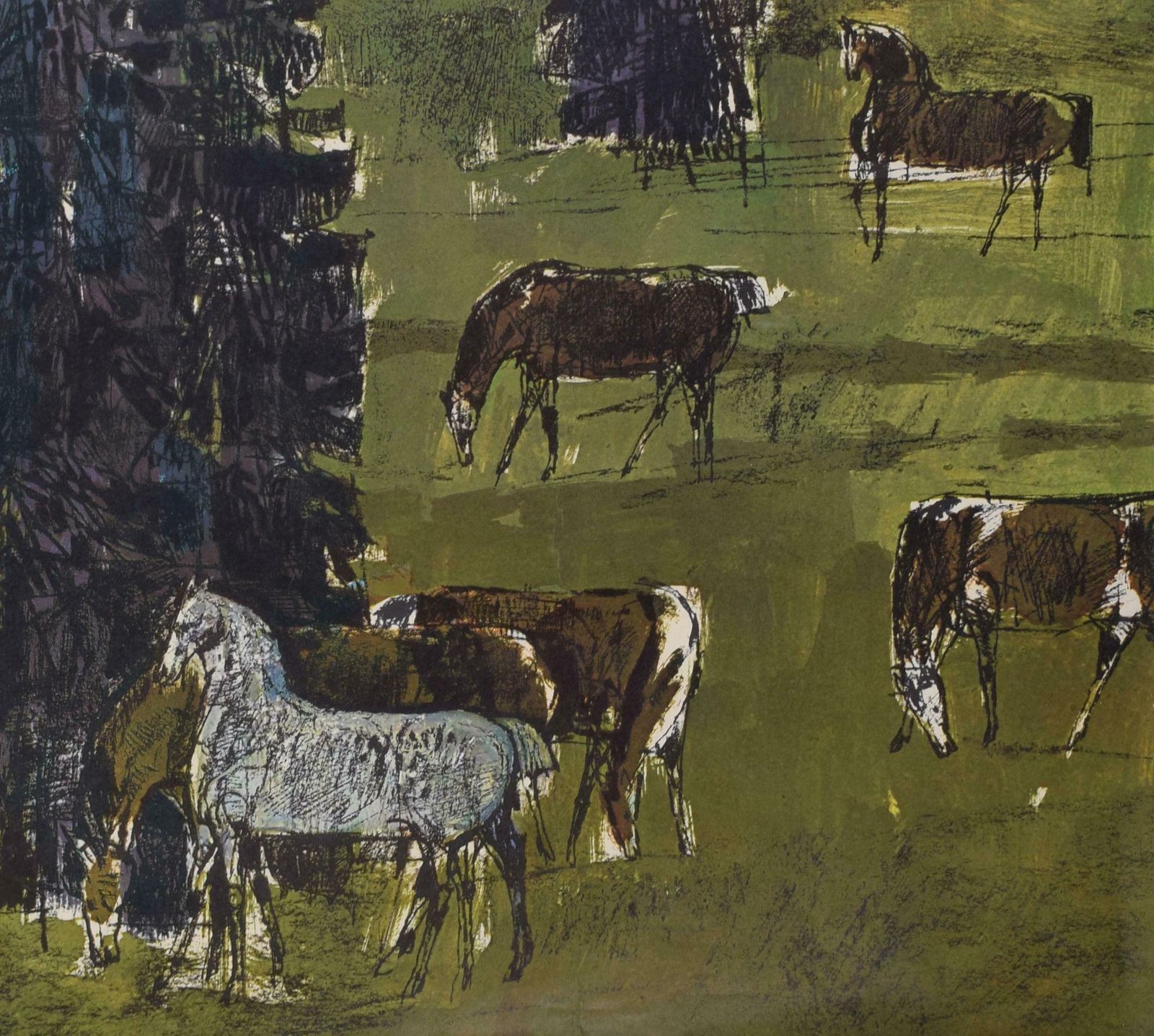 Hugo Wetli Switzerland Horses By Hugo Wetli Original Vintage Poster Swiss Jura Alps photo Art