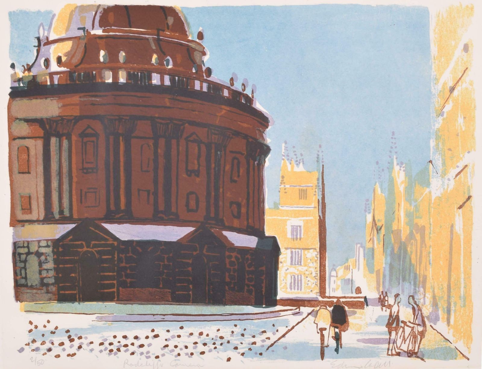 Edwin La Dell The Radcliffe Camera, Oxford Lithograph By Edwin La Dell