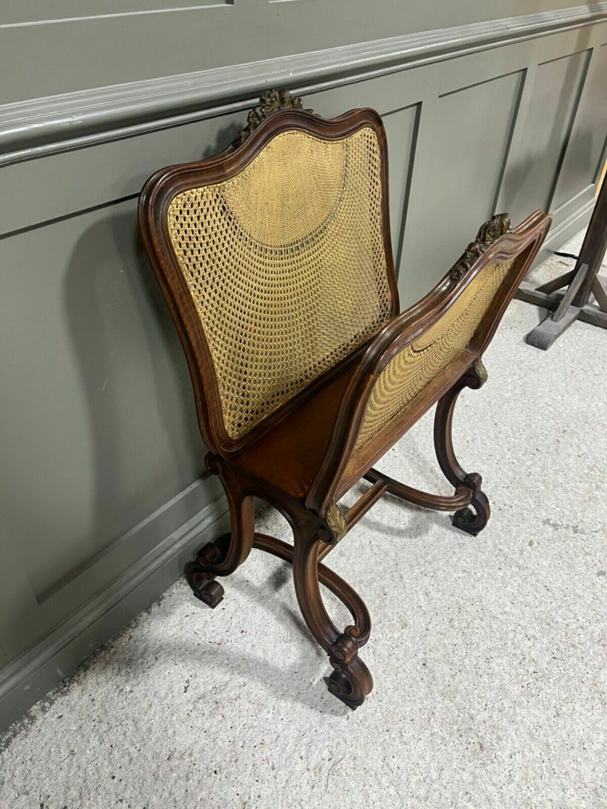Antique Canterbury Circa 1860’s Carved Mahogany With Cane Unusual Item photo Furniture