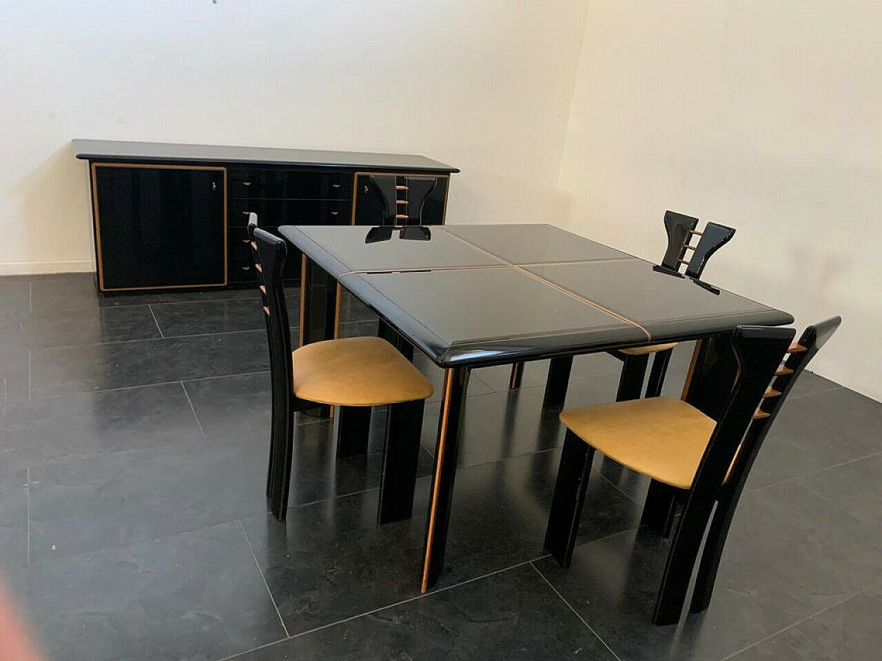 4 Chairs, Table And Sideboard By Pierre Cardin For Roche Bobois, 1970s photo Furniture