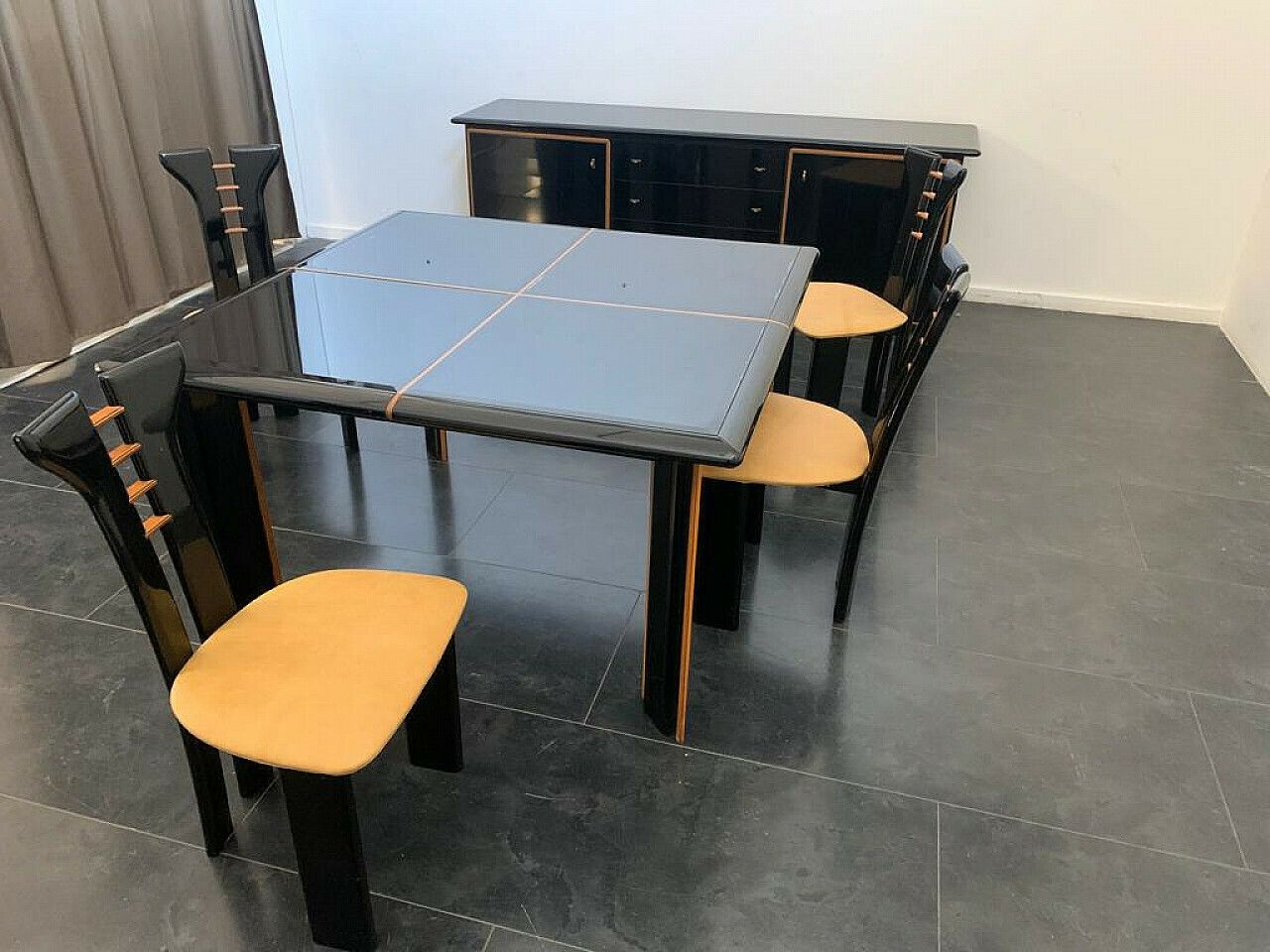 4 Chairs, Table And Sideboard By Pierre Cardin For Roche Bobois, 1970s photo vinterior