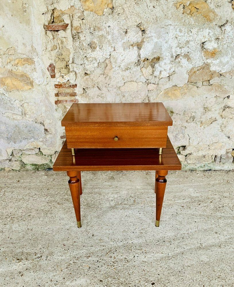 Mid Century Scandinavian Style Nightstand With Drawer , 1960s