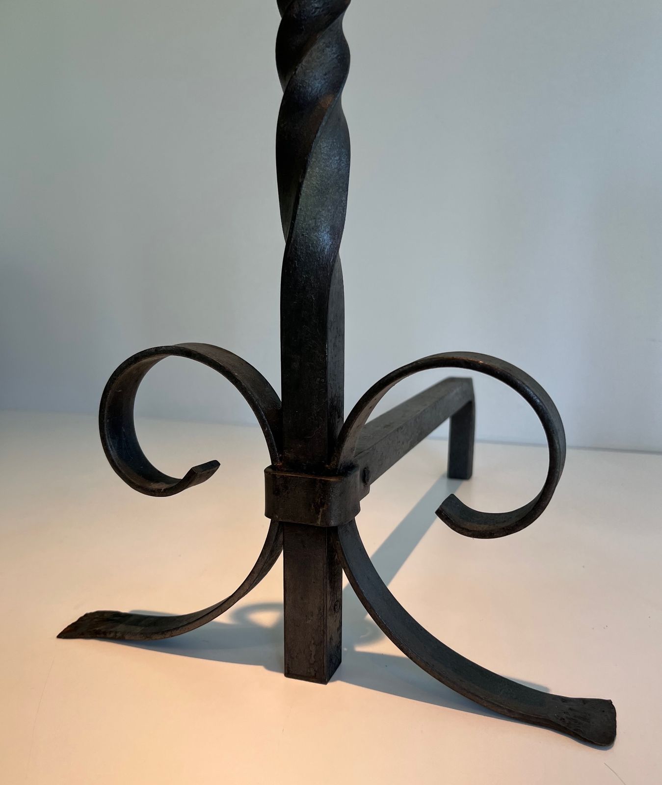 Pair Of Wrought Iron Andirons, 1950s photo 980.0