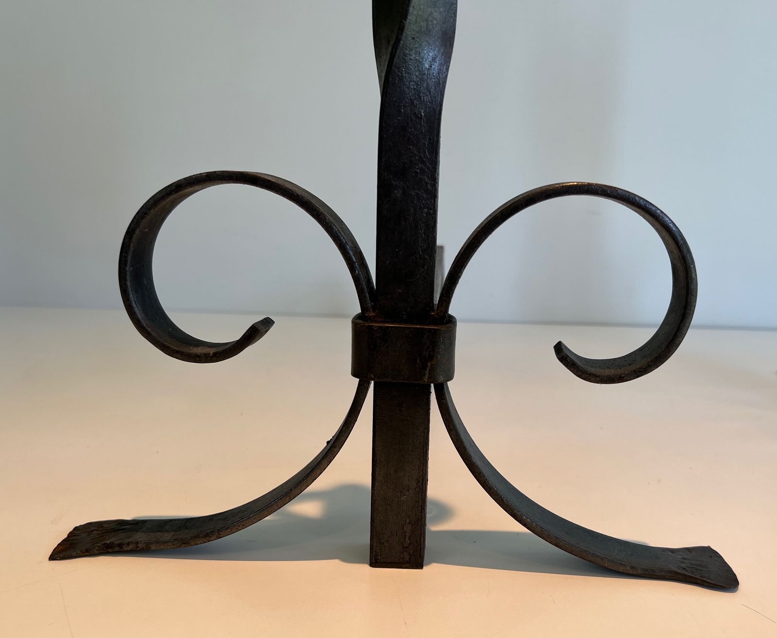 Pair Of Wrought Iron Andirons, 1950s photo vinterior