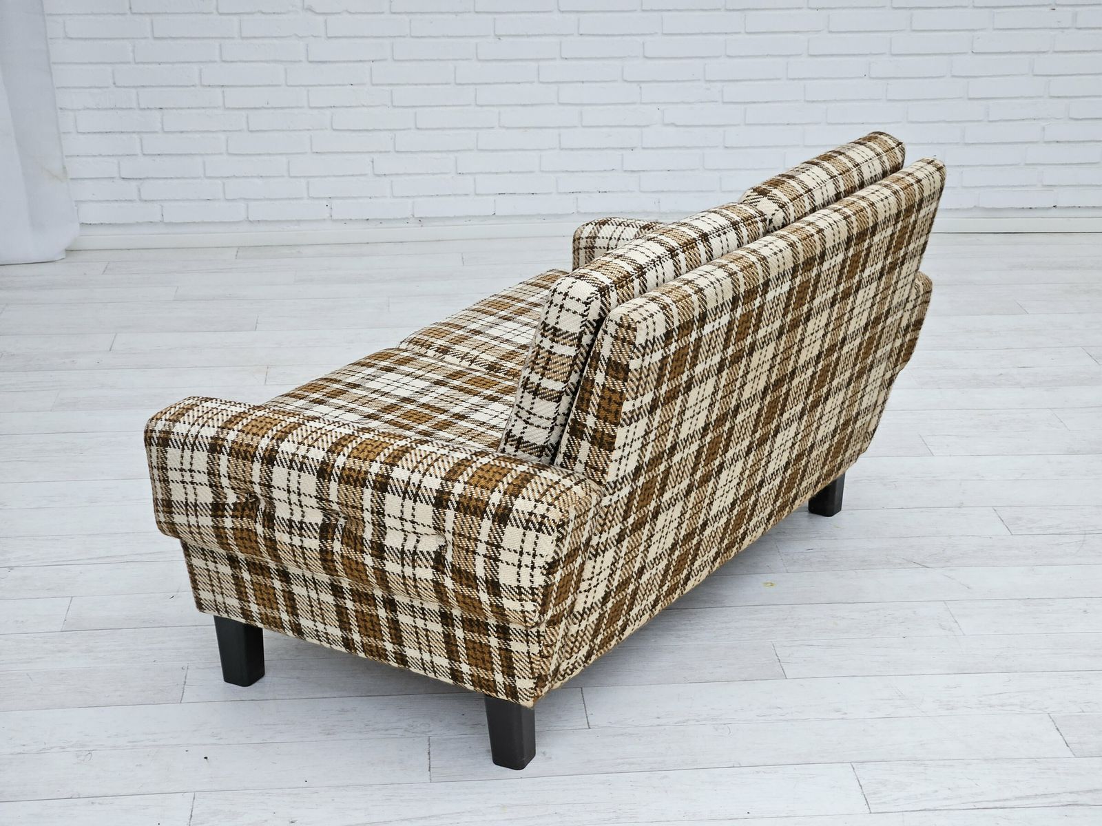 1970s, Danish 2 Seater Sofa, Original Very Good Condition, Furniture Wool. photo 1390.0