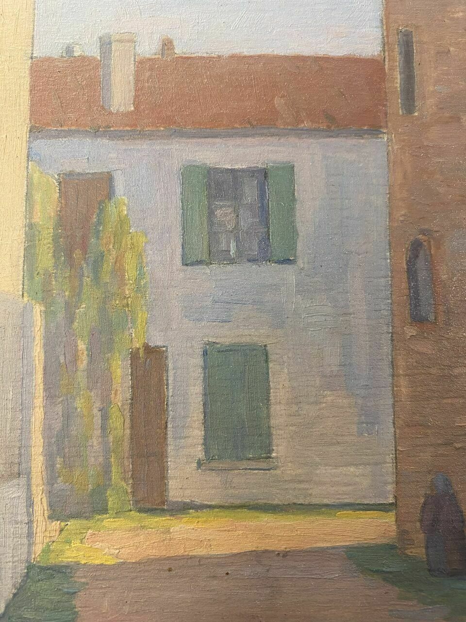 Painting, Landscape, Stamp Of The Artist's Studio Circa 1940 photo for sale