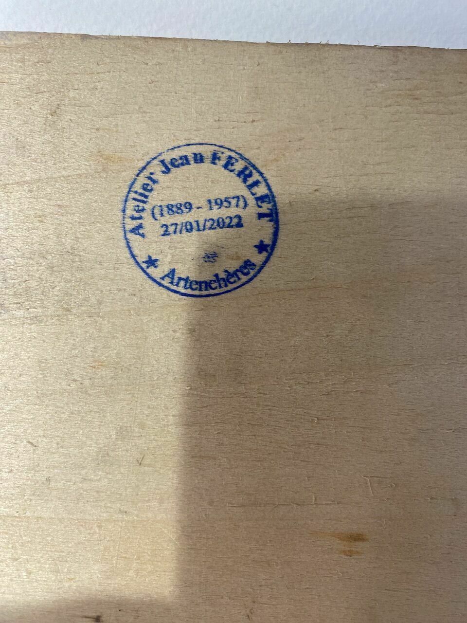 photo furniture Painting, Landscape, Stamp Of The Artist's Studio Circa 1940