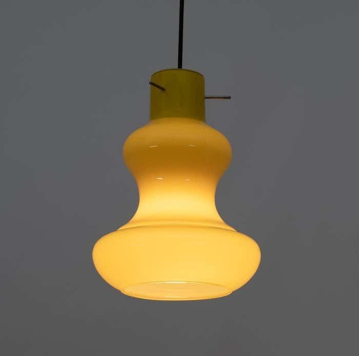 Massimo Vignelli Mid Century Modern Murano Glass Pendants For Vistosi, 60s Pair photo for sale