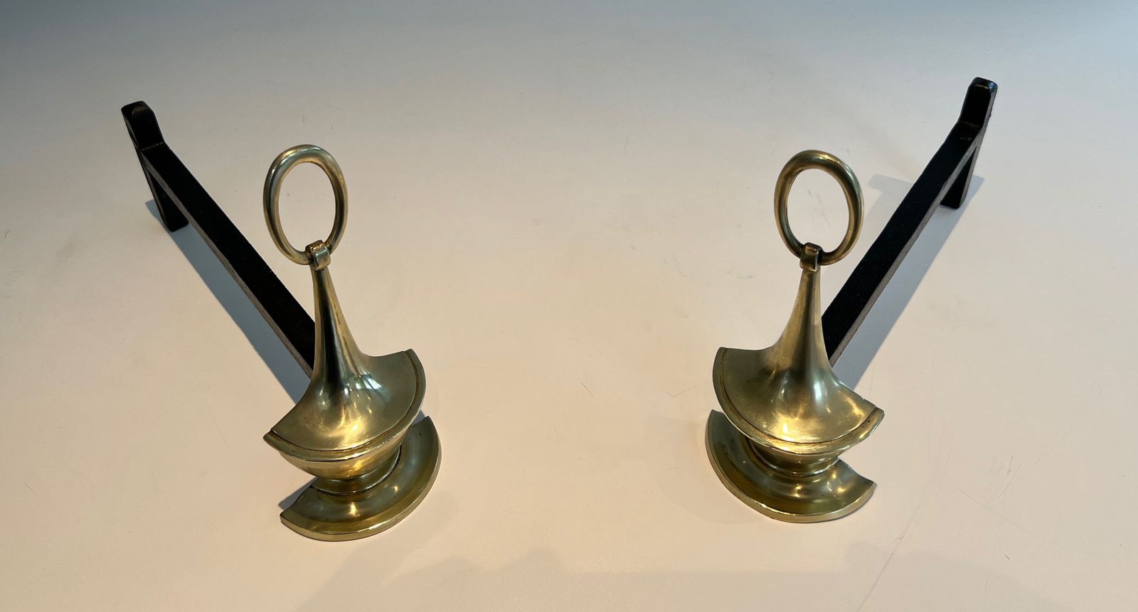 Pair Of Neoclassical Style Bronze Andirons photo Home Fixtures