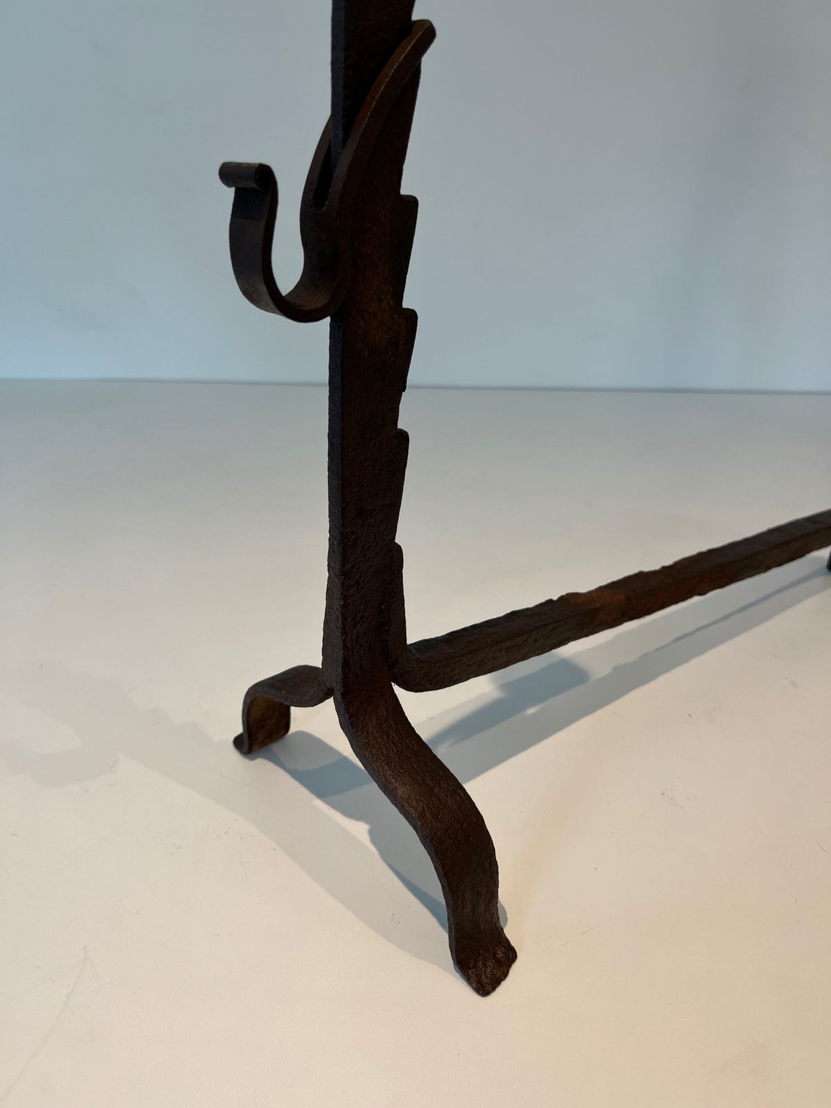 Pair Of Wrought Iron Andirons, 1900s photo buy