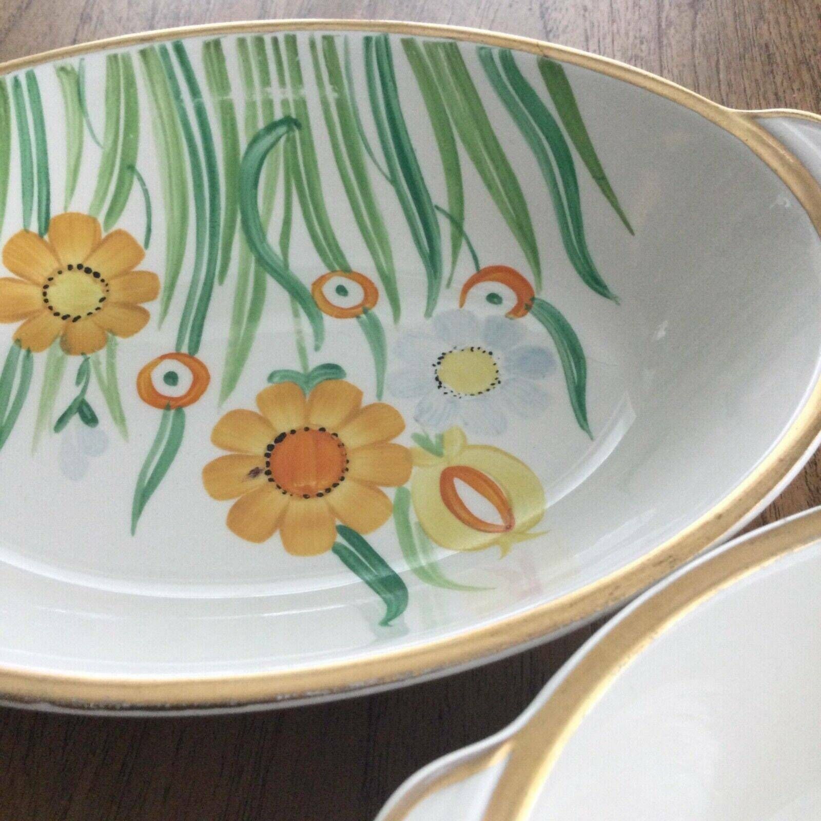 Grays Pottery Summertime 8586 Oval Serving Dishes Bowls X 2 Dorothy Tomes? photo 84.0