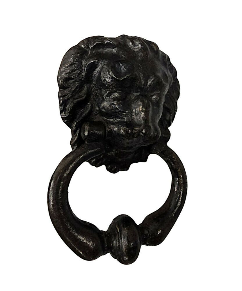 A Fabulous 19th Century Cast Iron Lion Head Door Knocker photo furniture