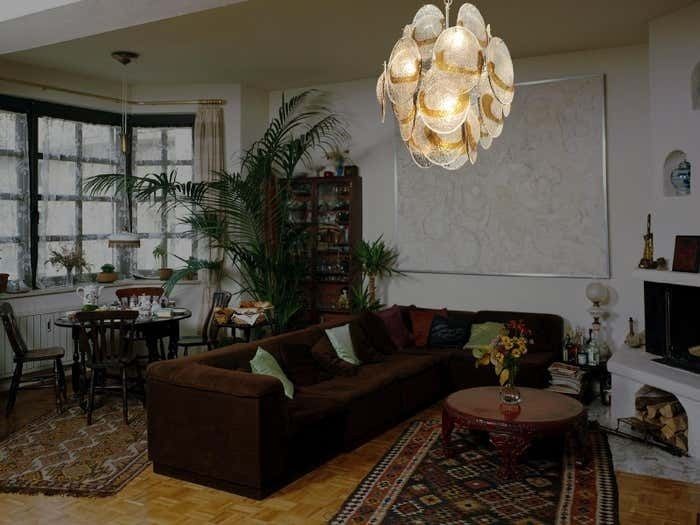 Elegant Vintage Italian Murano Chandeliers, 24 Clear And Amber photo vintage
