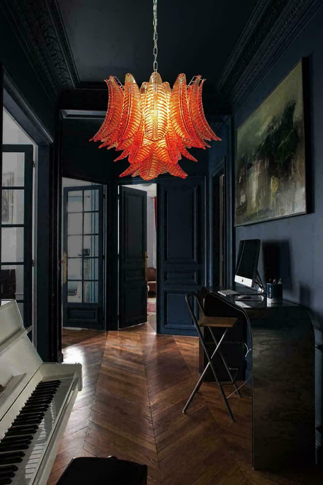 Wonderful And Elegant Italian Murano Felci Glass Chandelier photo Lighting