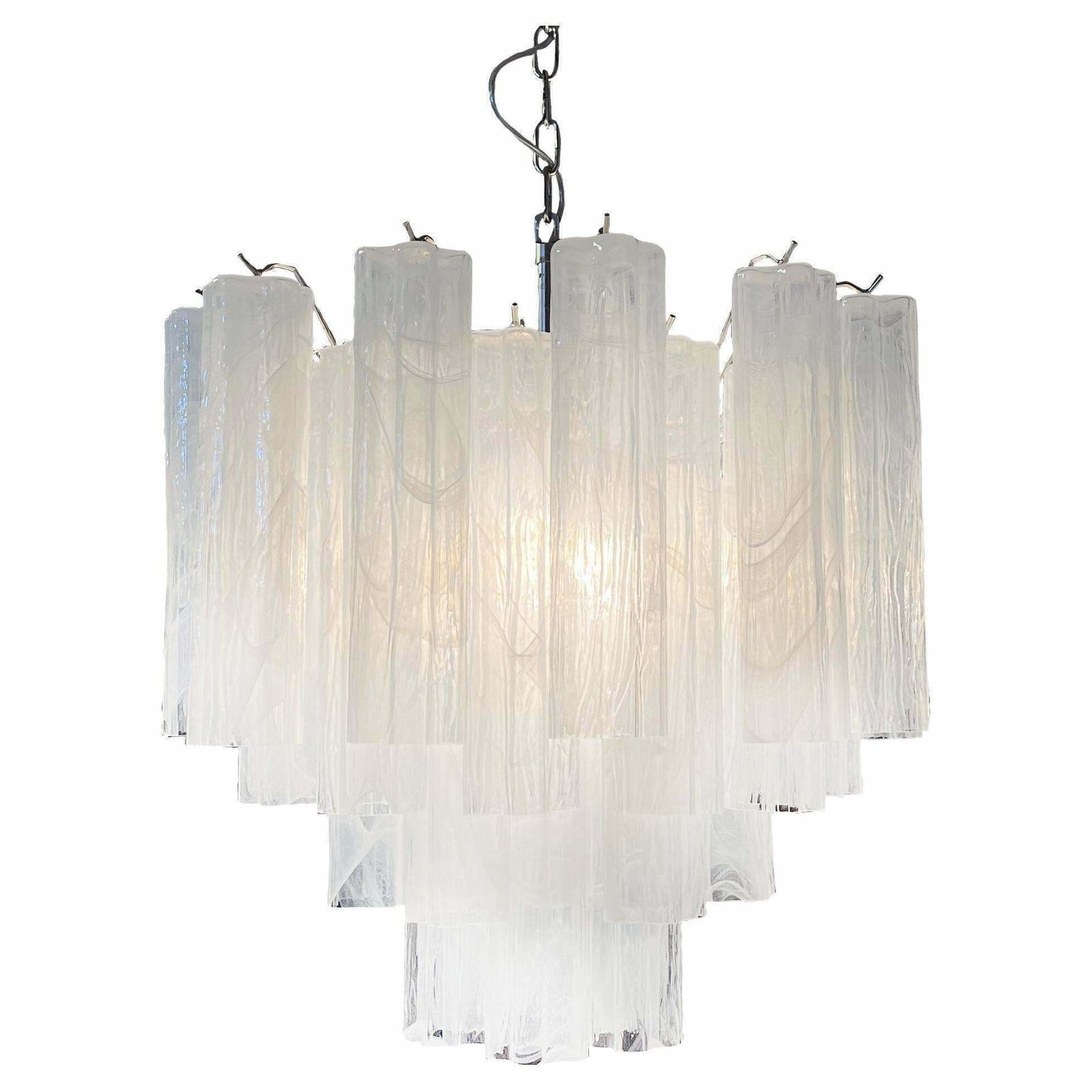 Amazing Glass Tube Chandelier   36 Alabaster White Glasses