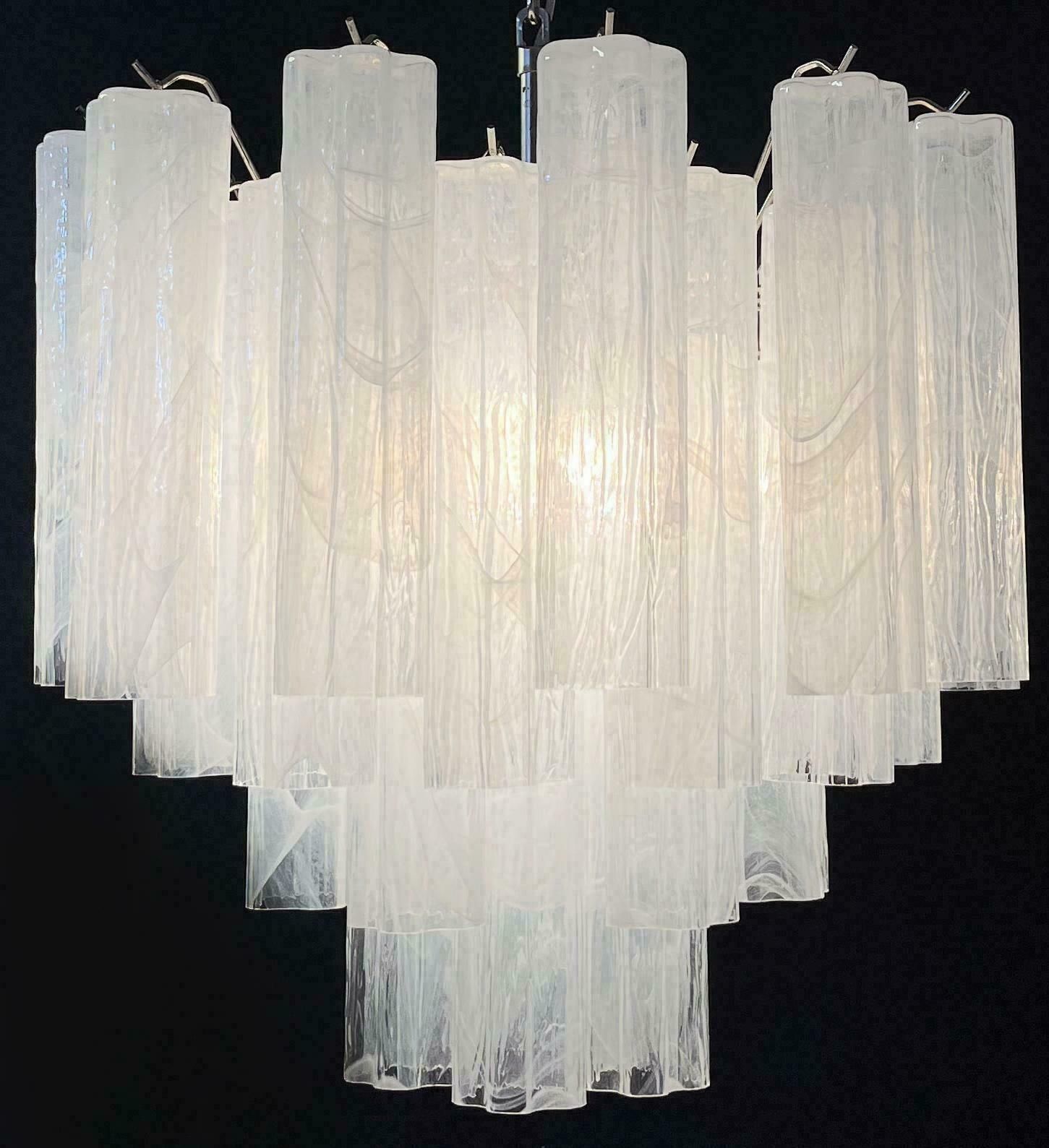 Amazing Glass Tube Chandelier   36 Alabaster White Glasses photo for sale