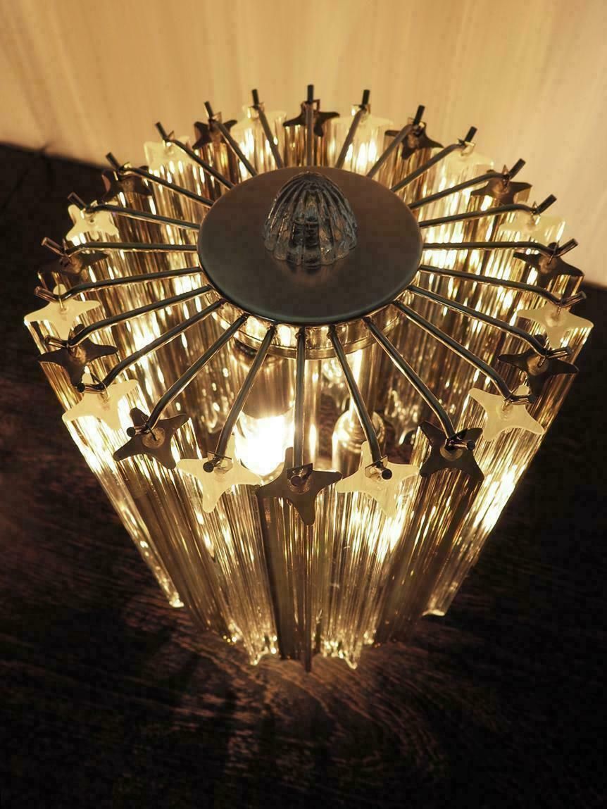 Pair Of Table Lamps 24 Transparent And Smoked Quadriedri Murano 1990s photo furniture