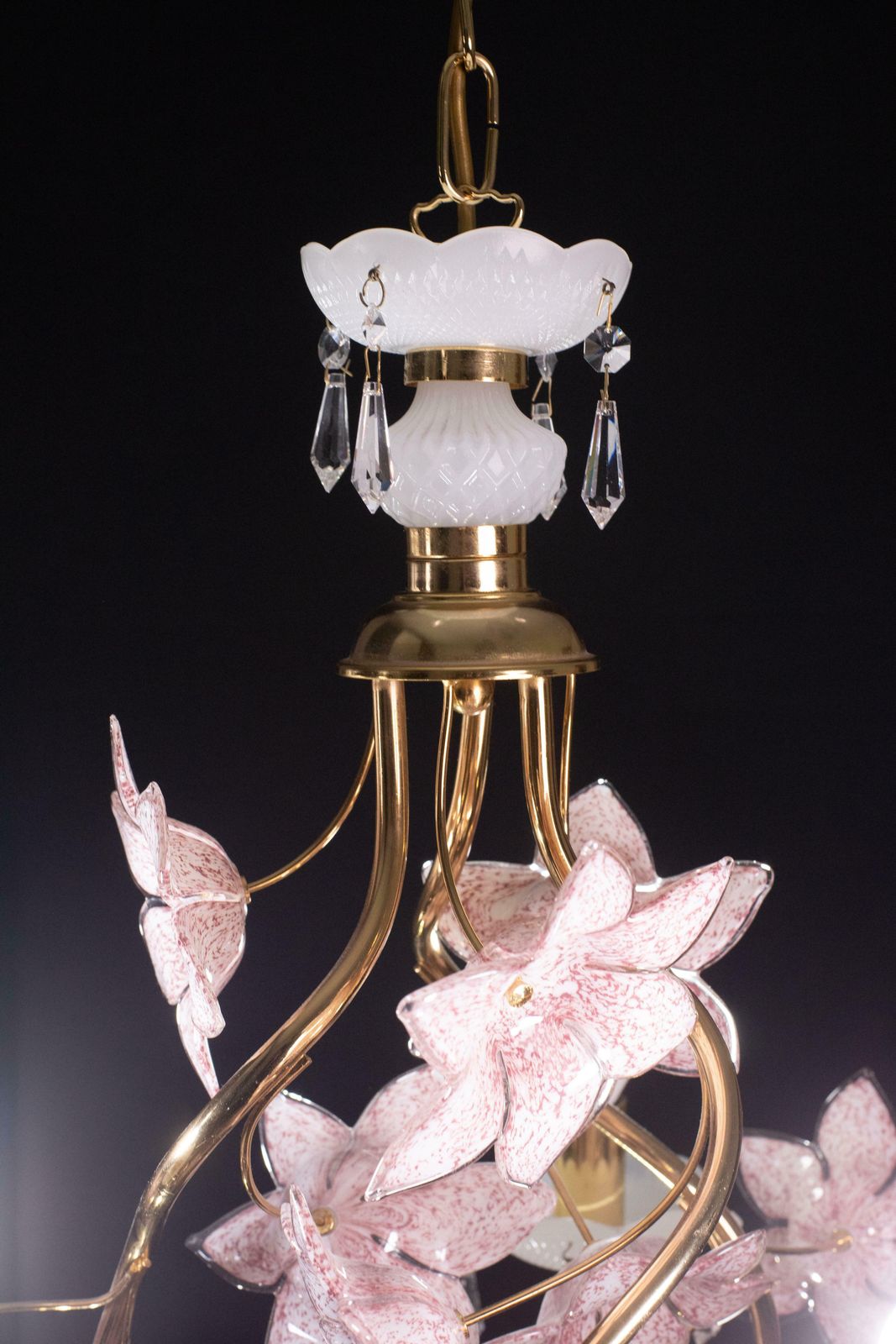 Delicious Pink Flowers Murano Chandelier, 1970s photo buy