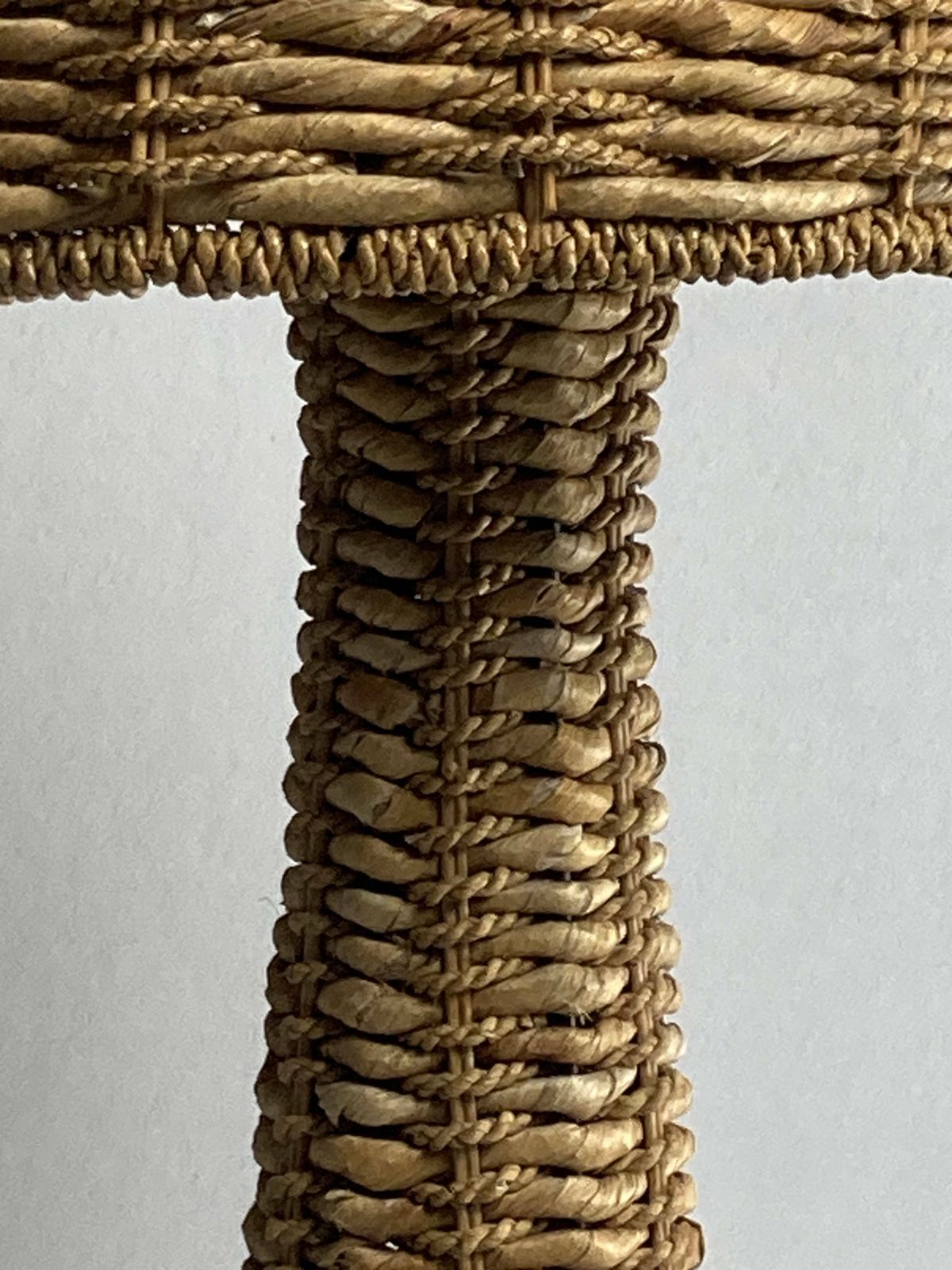 Rattan Woven Banana Leaf Mushroom Floor Lamp, 1960s photo 1594.0