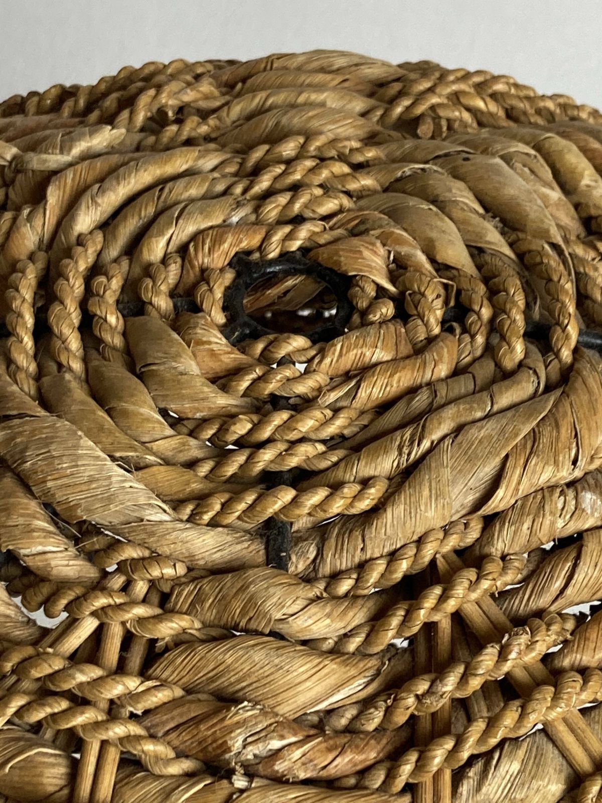Rattan Woven Banana Leaf Mushroom Floor Lamp, 1960s photo buy