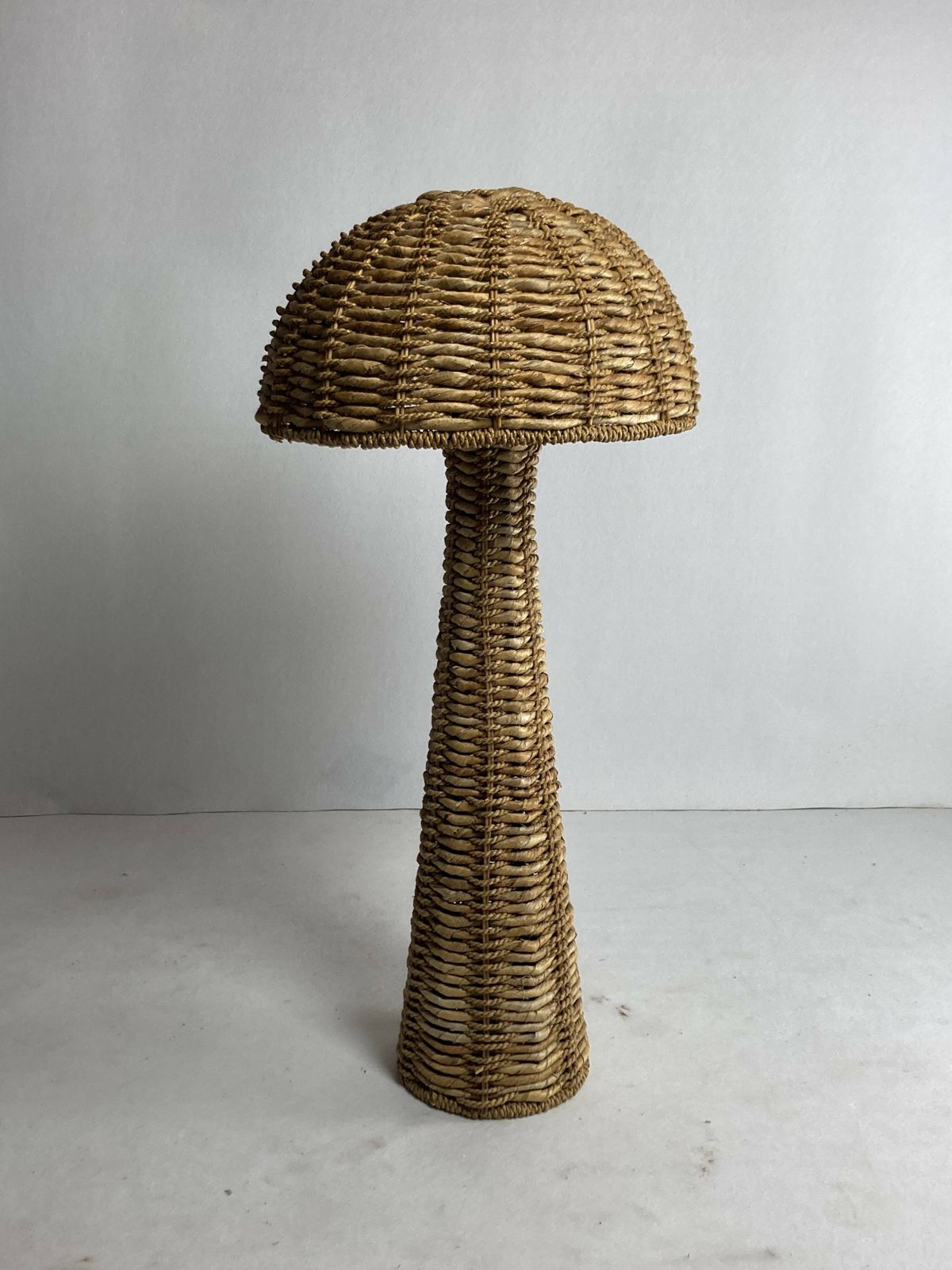 Lighting Rattan Woven Banana Leaf Mushroom Floor Lamp, 1960s photo