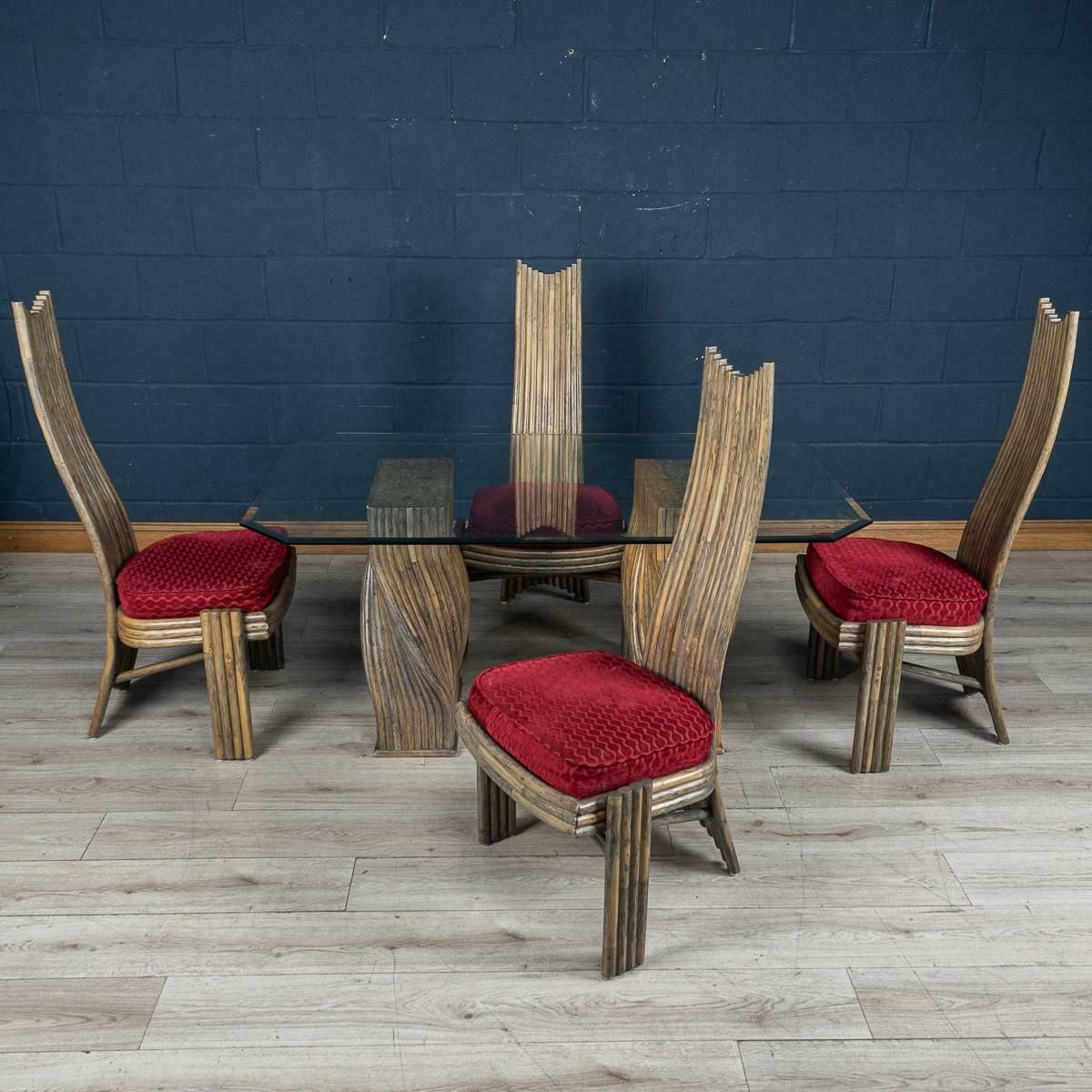 20th Century American Dining Table & Four Chairs By Mcguire photo for sale