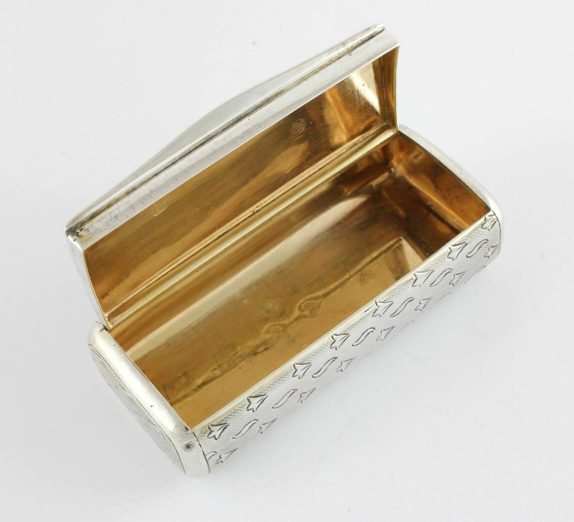 Antique Austrian Silver Snuff Box. Continental Lidded Pot. 1853. photo vinterior