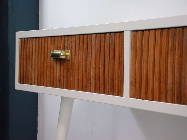 Midcentury Italian Oak And White Lacquered Chest Of Drawers, 1950s photo buy