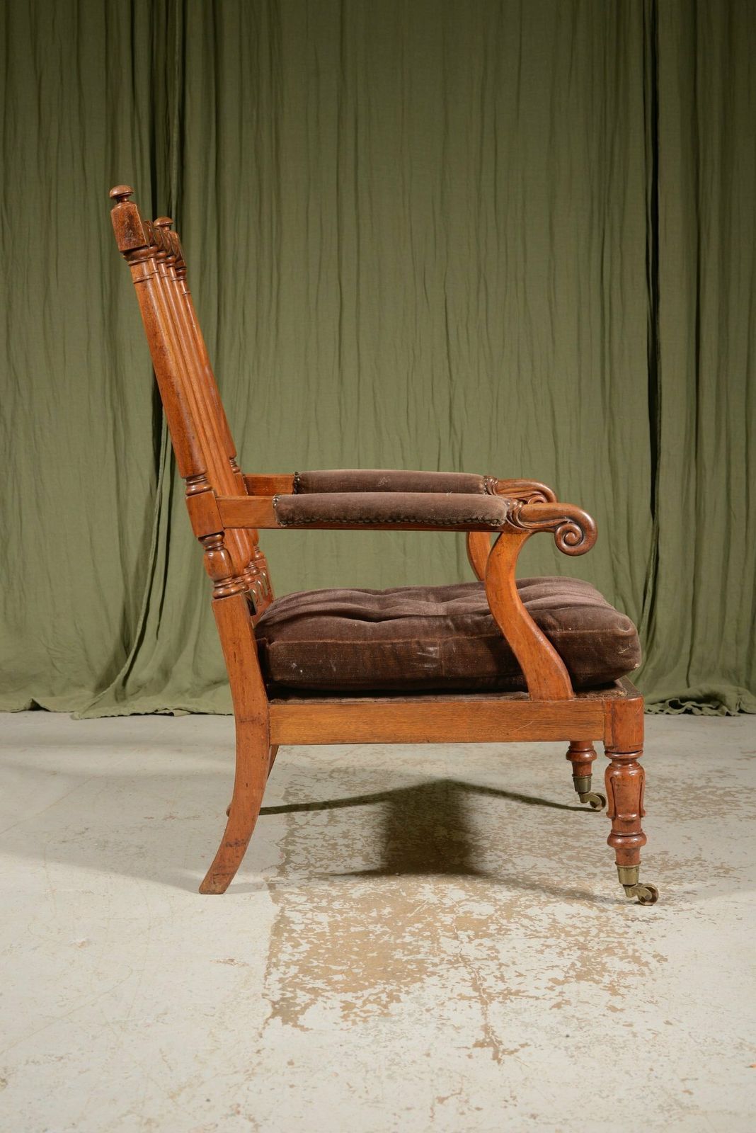 A William IV Mahogany Open Armchair In The Manner Of Gillows   C.1830 photo for sale